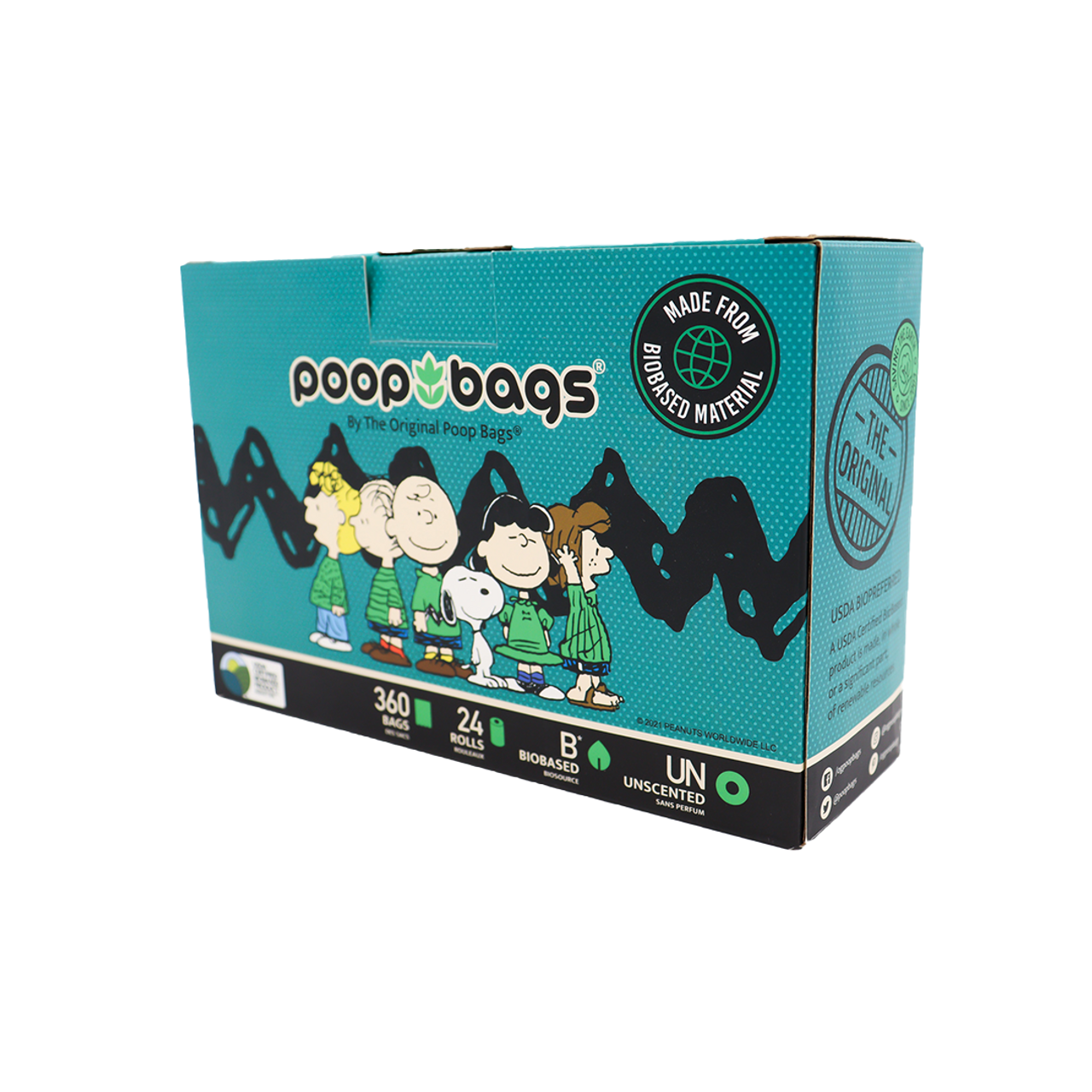 Snoopy Poop Bags for Dogs - 360 Biodegradable Waste Bags (24 Rolls, 15 Bags Each) | Perfect for Dog Walking, Park Visits & Pet Cleanup