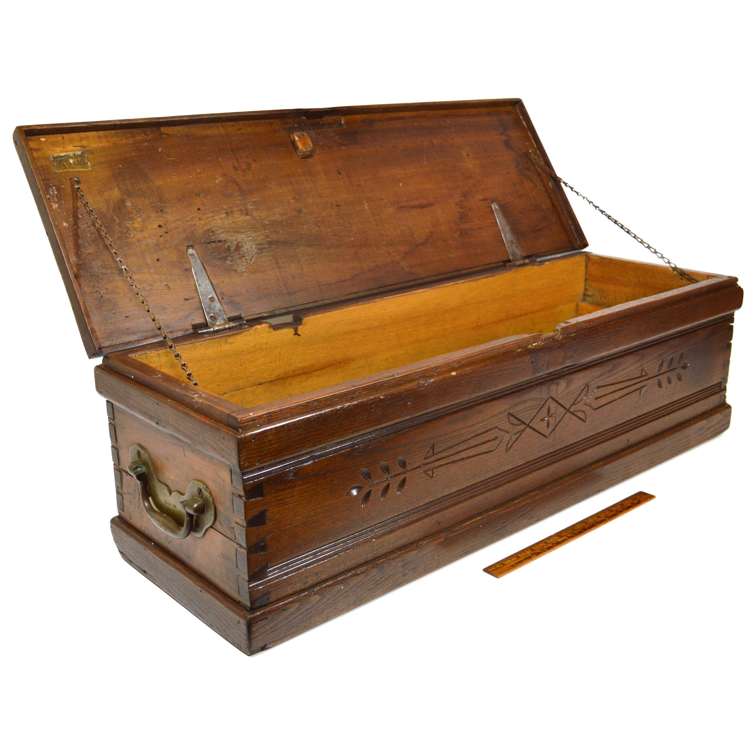 Antique Dovetail Hardwood Blanket Chest - 35