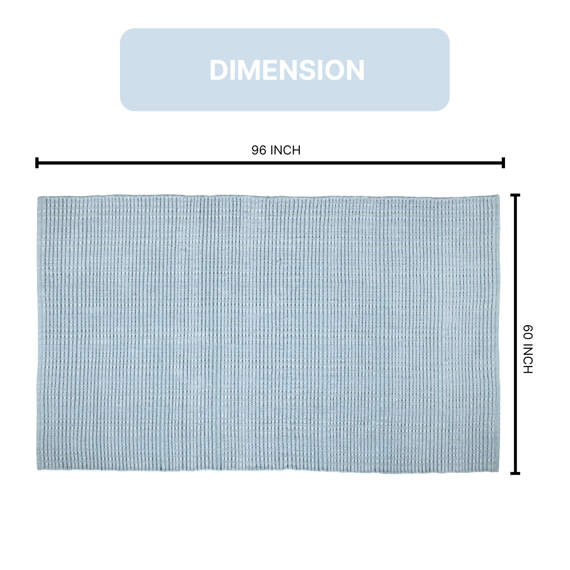 Premium Woolen Silk Ribbed Living Room Rug - Machine Washable, Non-Slip 5' x 8' Aqua Area Carpet for Home Decor | Soft Foldable Indoor Floor Mat for Living Room, Bedroom & Kitchen Runner | Easy to Clean & Durable for High-Traffic Areas
