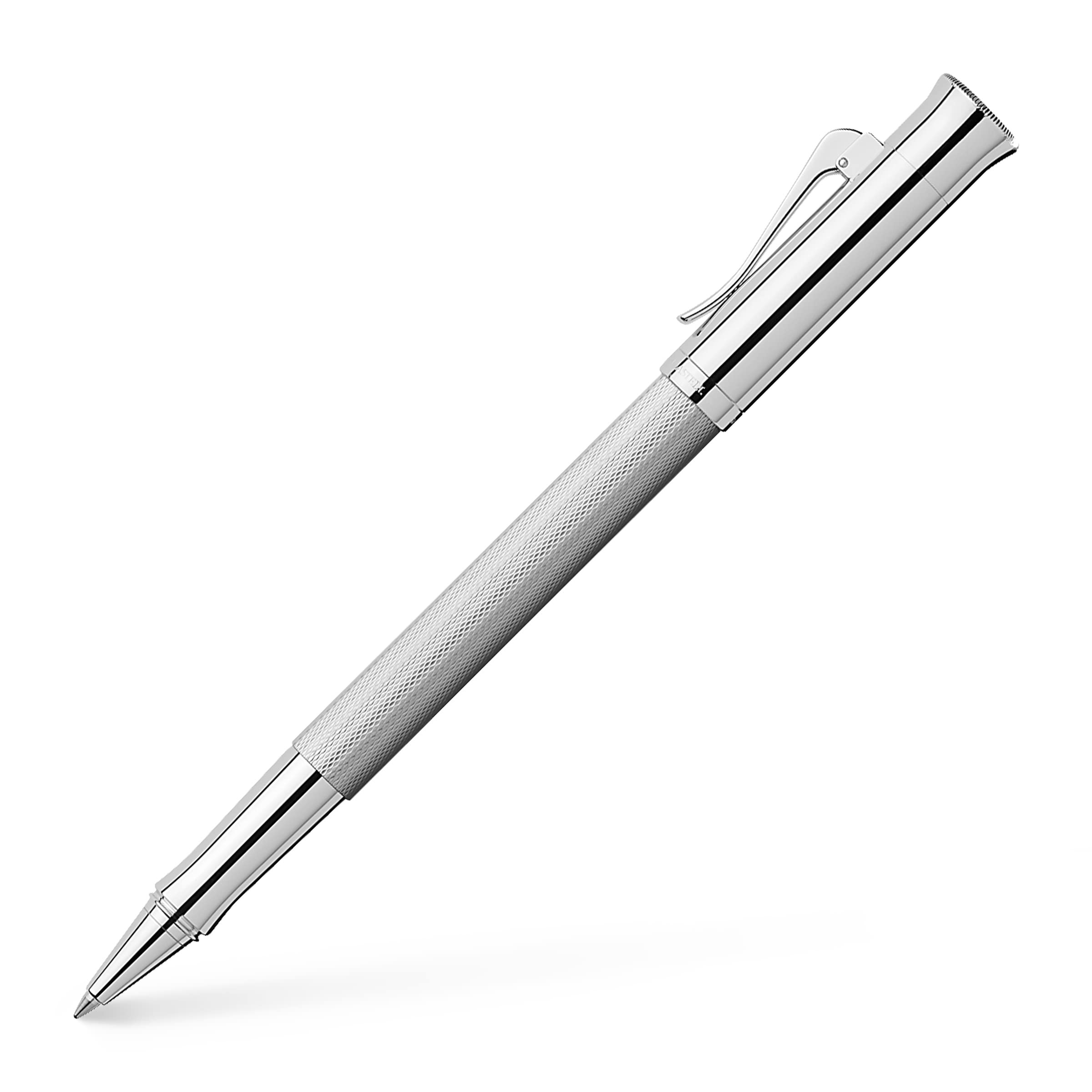 Faber-Castell 146514 Ballpoint Pen - Water-Based Ink, Guilloche Pattern, Rhodium Plated - Premium Writing for Business & Gifts