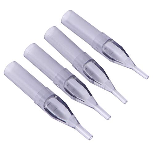 EXCEART 4 Sets of 200Pcs Disposable Plastic Tattoo Machine Tips - Compatible with 3RT 5RT 7RT 9RT Tattoo Needles - Sterile Tattoo Tubes for Professional Artists - Perfect for Tattoo Shops, Home Studios & Hygiene Safety