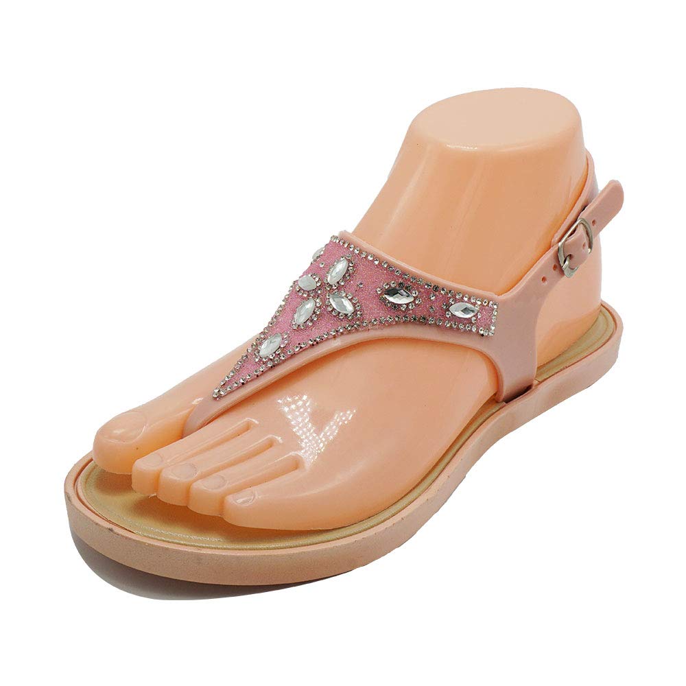 Women's Comfortable Casual T-Strap Buckle Sandals - Summer Flat Shoes for Walking, Beach & Outdoor Activities