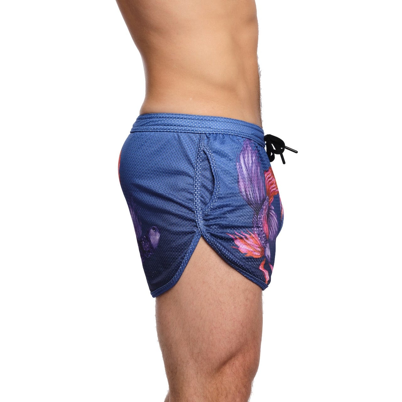 Premium Purple Mesh Fighting Fish Shorts - Breathable & Comfortable for MMA, Boxing, and Workout Training