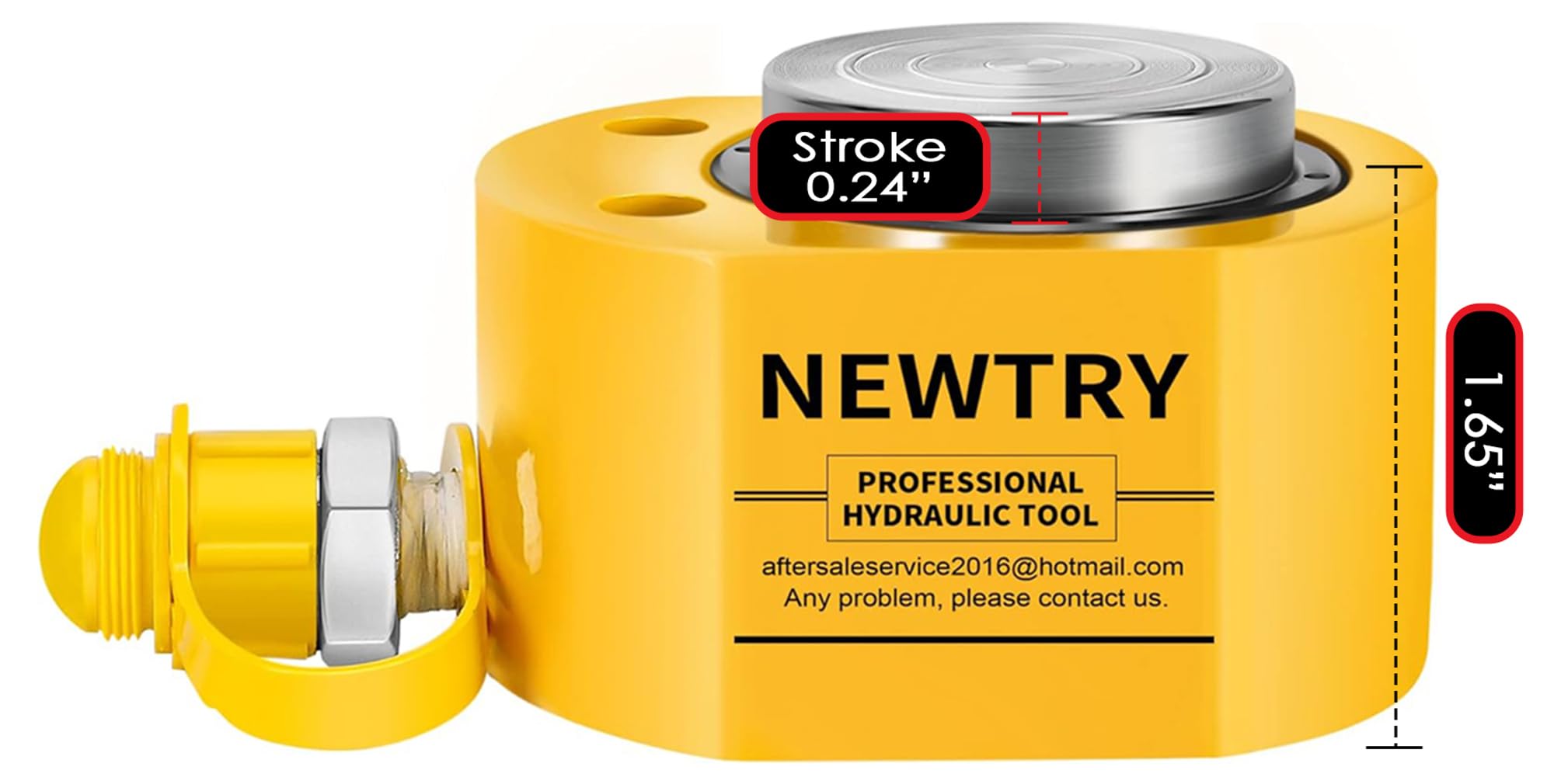 NEWTRY 5T Low Profile Hydraulic Jack Porta Power Kit with CP-180 Manual Hydraulic Hand Pump | 5 Ton Industrial Mini Hydraulic Cylinder (0.24