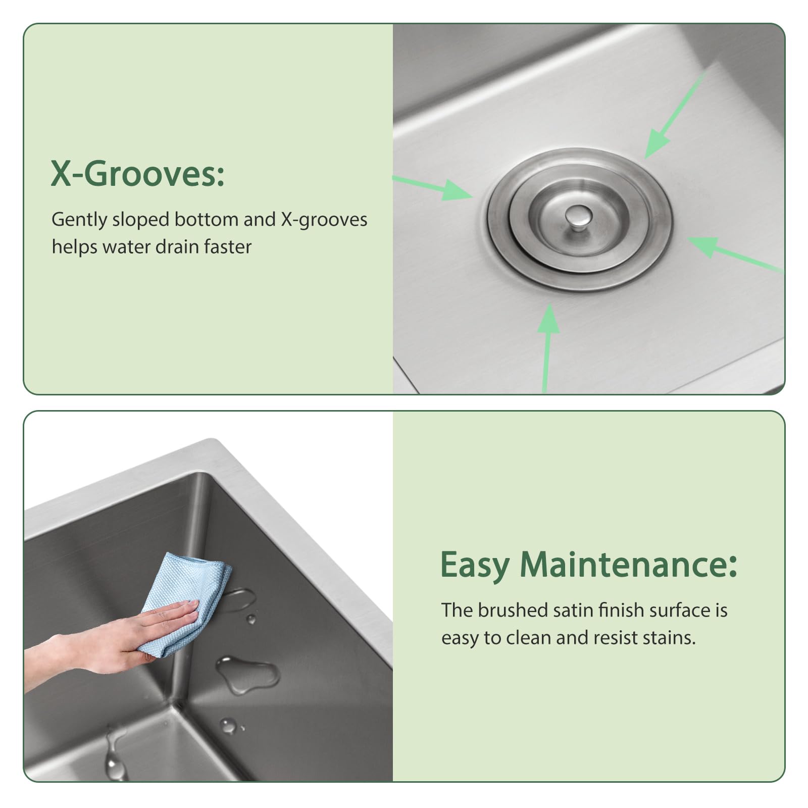 33x22 Drop In Kitchen Sink - Couoko Stainless Steel 16 Gauge 33 Inch Single Bowl Round Corner Topmount Sink, Deep Basin Overmount for Modern and Compact Kitchens