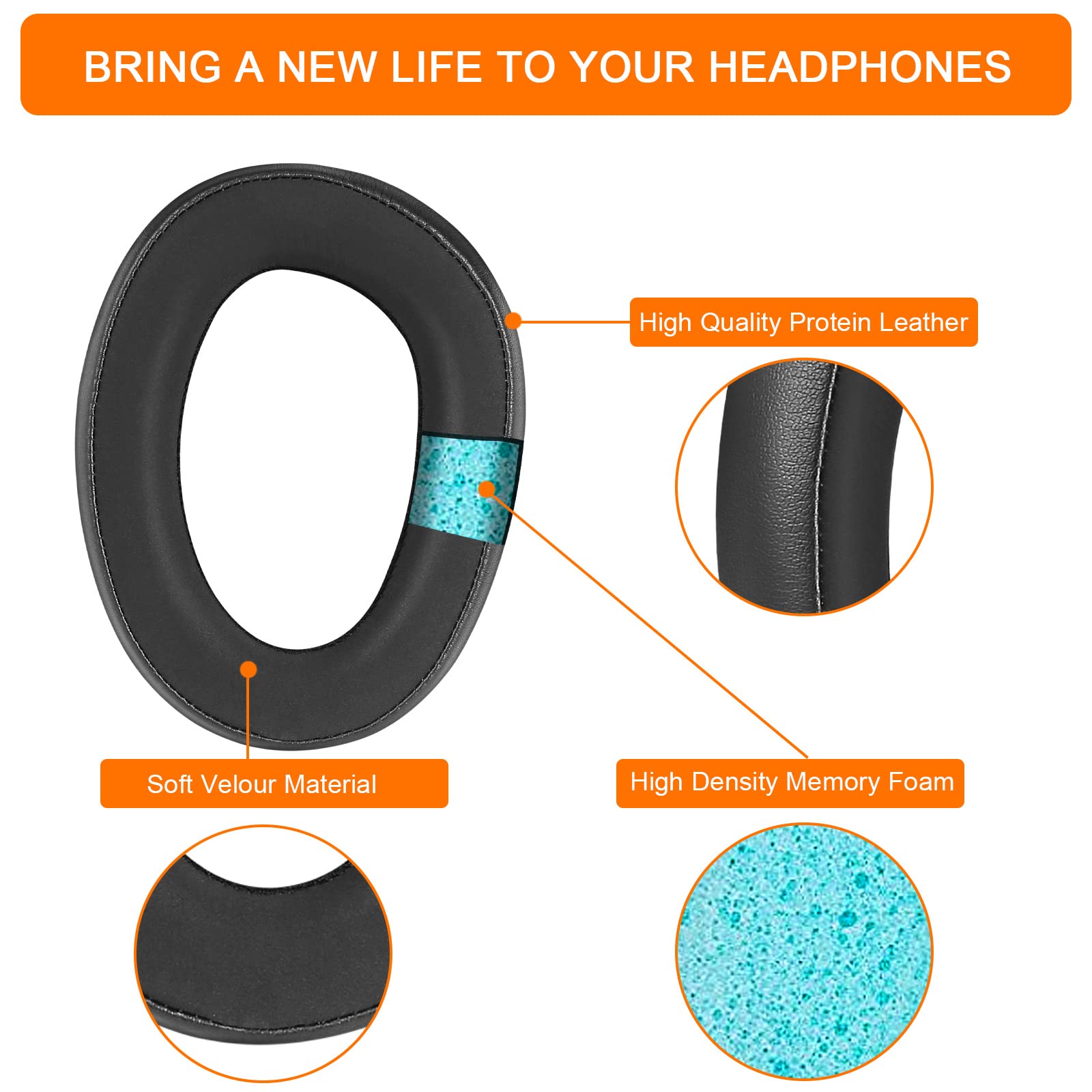 Replacement Ear Pads for Sennheiser GSP 600 Headphones - Compatible with GSP 670 & 500 Models - Noise Isolating Memory Foam Cushions - Easy Installation - Perfect for Gaming, Streaming & Office Use