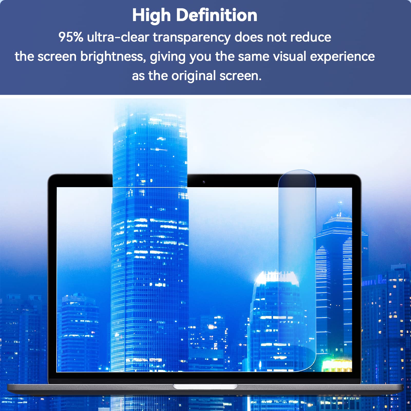 2 Pack 15.6 Inch Anti-Blue Light Laptop Screen Protector | 16:9 HD Clear Matte Finish | Compatible with HP, Dell, Acer, Lenovo, ThinkPad, ASUS | Scratch-Resistant & Eye Protection | Perfect for Office Work, Online Classes & Gaming