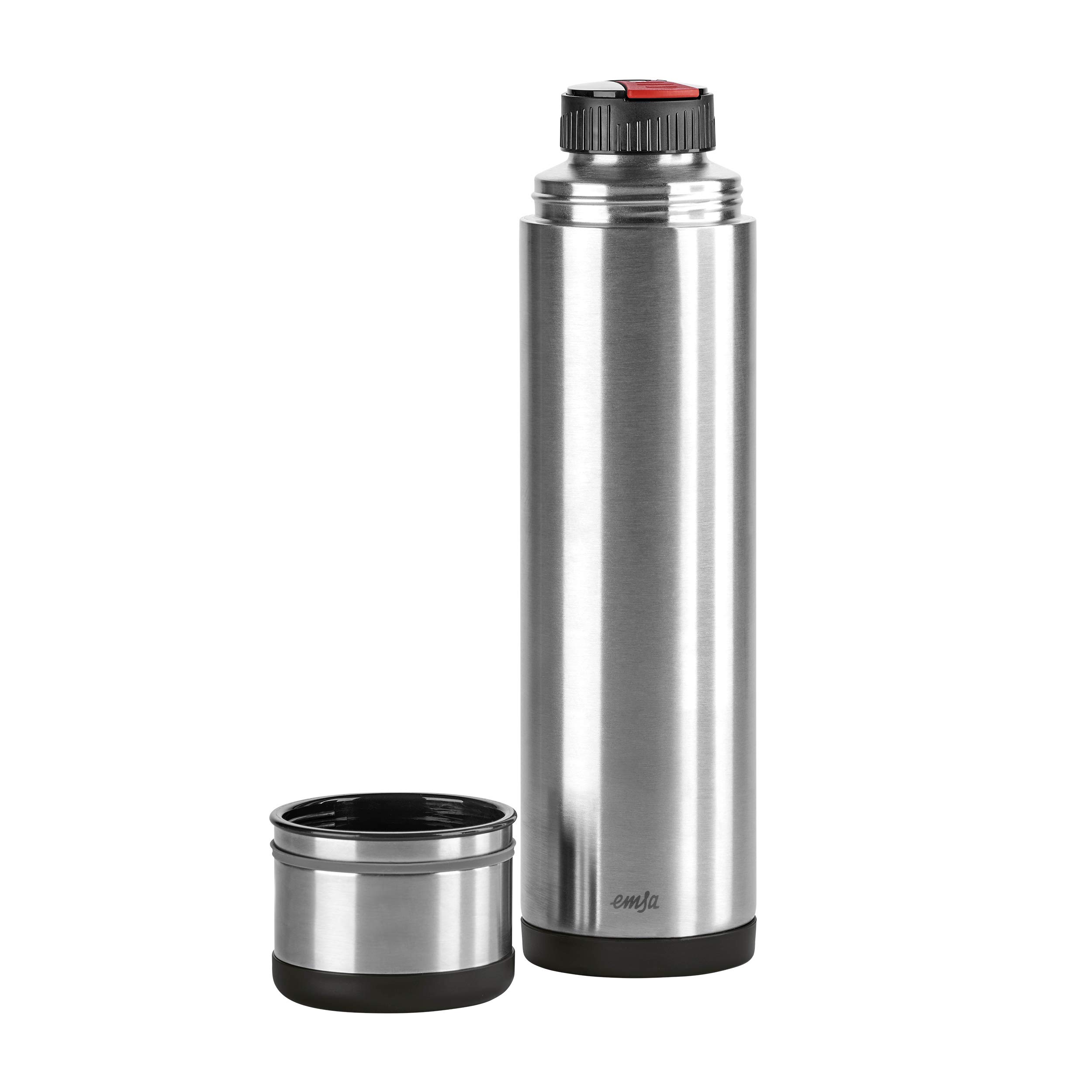 Emsa Mobility 33.8oz Vacuum Flask - Black/Anthracite for Travel & Outdoor