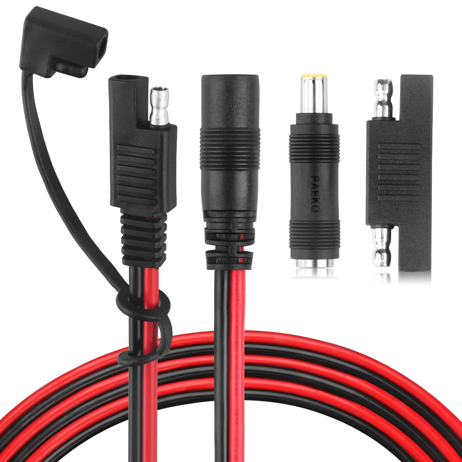 8mm DC Female to SAE Connector Adapter with 14AWG Cable (6Ft) - Solar Panel, RV, Portable Power Station Compatible - Perfect for Off-Grid Power & Emergency Backup