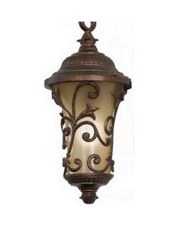 Kalco Lighting 9295 BBPL Energy Efficient Outdoor Hanging Lantern - Bronze Finish Weatherproof Exterior Light for Porch, Patio & Garden Decor