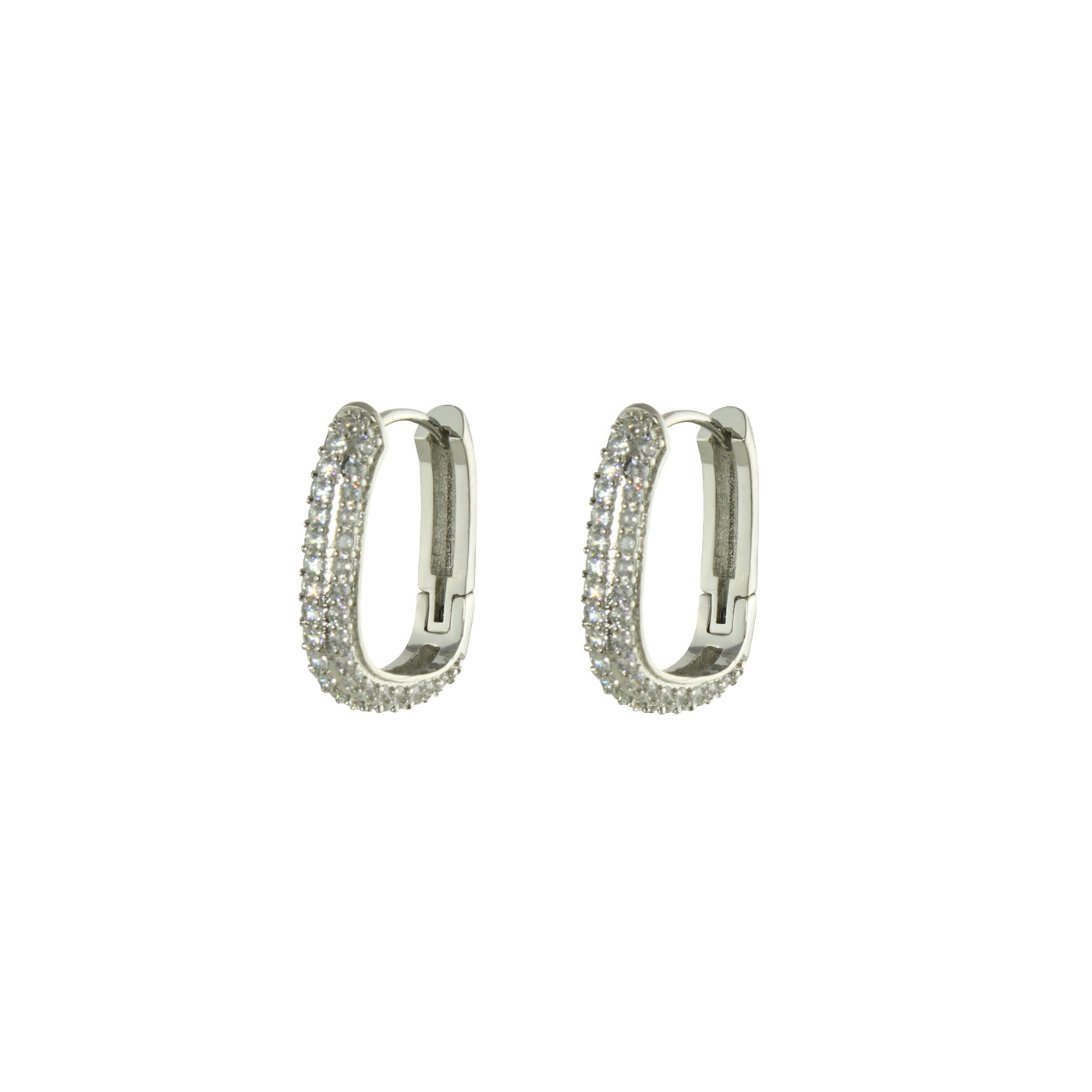 CZ Cubic Zirconia Chunky Rectangle Hoop Earrings for Women - Trendy Statement Jewelry for Parties, Weddings & Everyday Wear