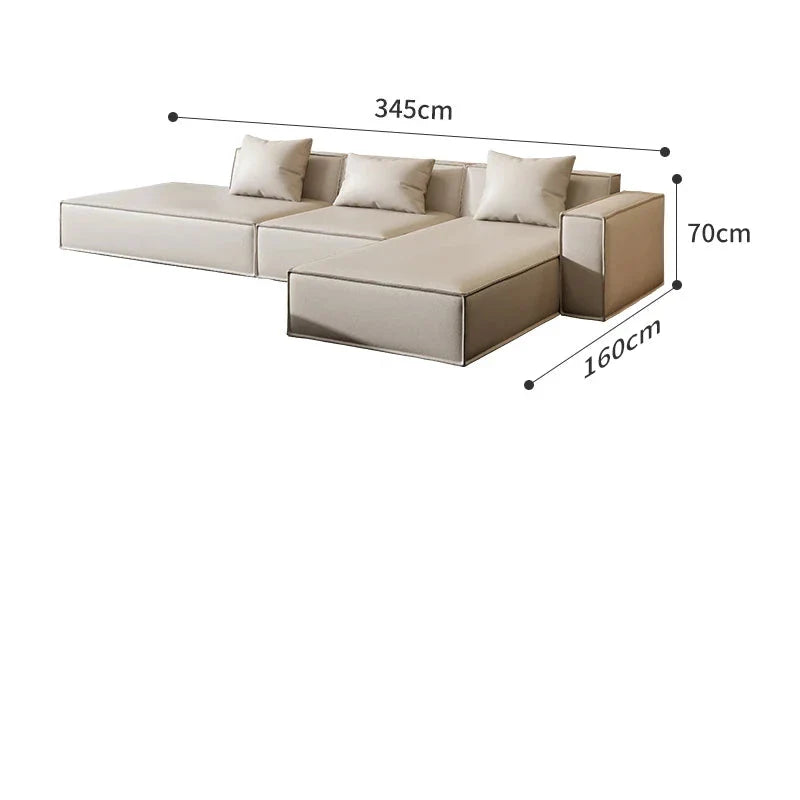 Modern Tofu Minimalist Lounge Sofa Set - 3-Piece Contemporary Fabric Sectional Couch for Small Spaces, Living Room, Apartment & Studio - Perfect for Relaxing, Entertaining & Compact Urban Living