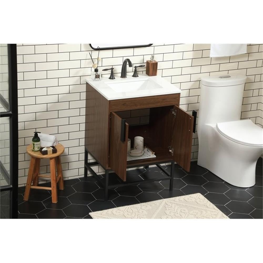 36 Inch Modern Under Sink Bathroom Storage Cabinet - Elegant Blue Vanity Organizer with Backsplash for Bathroom Decor | Space-Saving Solution for Towels, Toiletries & Cleaning Supplies