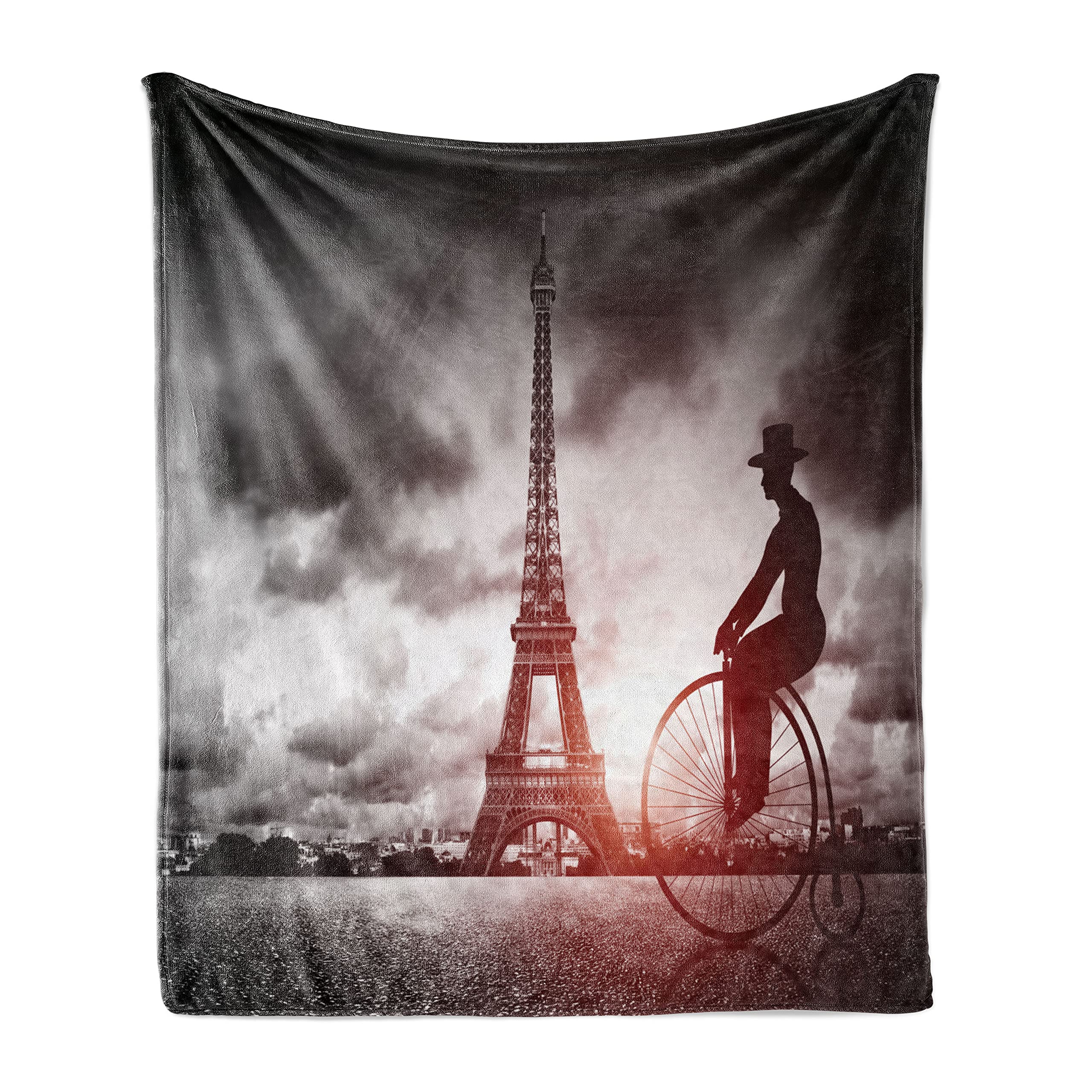 Ambesonne Paris Fleece Throw Blanket 60