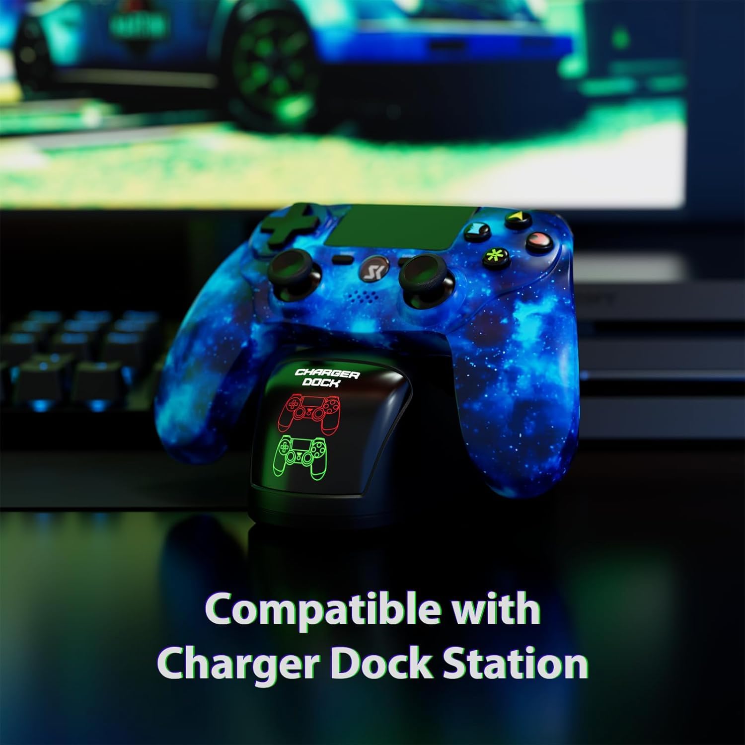 Wireless PS4 Controller 2 Pack - Compatible with Sony PlayStation 4, PS4 Slim & PS4 Pro - DualShock Gamepad with Motion Sensor, Vibration, Touch Pad, Built-in Speaker & 3.5mm Audio Jack - 800mAh Battery - Perfect for Gaming, Streaming & Multiplayer Sessions