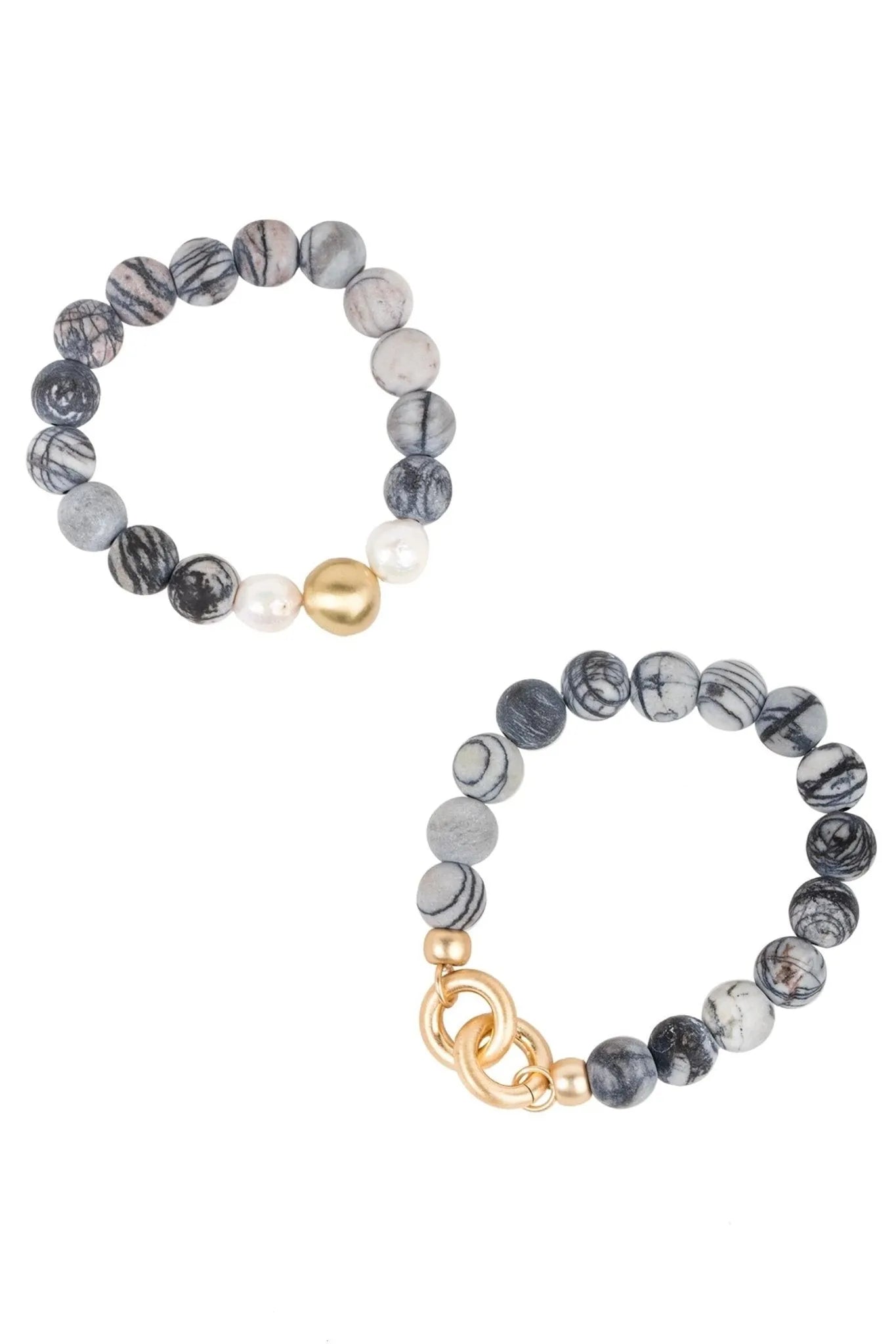 Natural Stone Pearl Stretch Bracelet Set for Women - Boho Beaded Jewelry for Casual Wear, Parties & Gifts | Adjustable Elastic Wristband