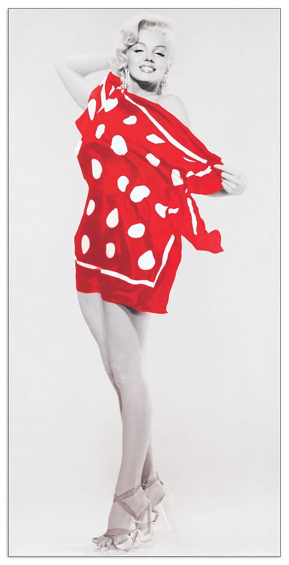 REISFELD Marilyn at The Beach Wall Art - 19.5x39.5 Inch Decorative Panel for Living Room, Bedroom & Office - Vintage Hollywood Home Decor