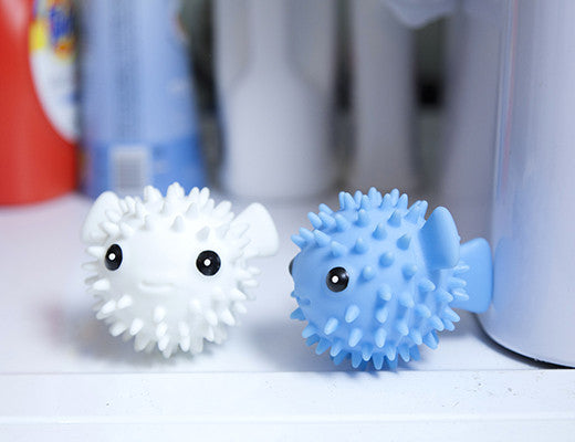 Puffer Fish Dryer Buddies - Fun & Safe Dryer Balls for Faster Drying & Static Reduction - Perfect for Laundry, Baby Clothes & Pet Hair Removal