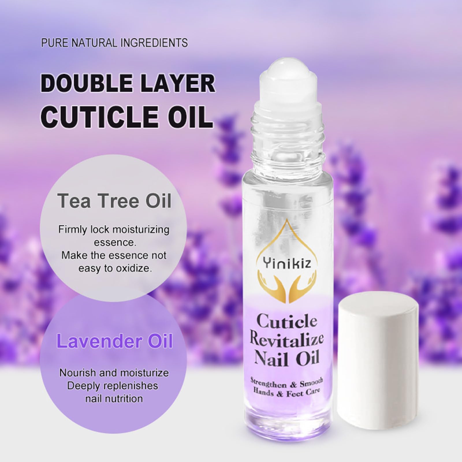 2PCS Cuticle Oil Pen with Vitamin E - Nail Growth Treatment & Strengthener for Thin Nails, Manicure Care Kit with Rollerball Applicator - Perfect for Home Nail Care & Salon Use