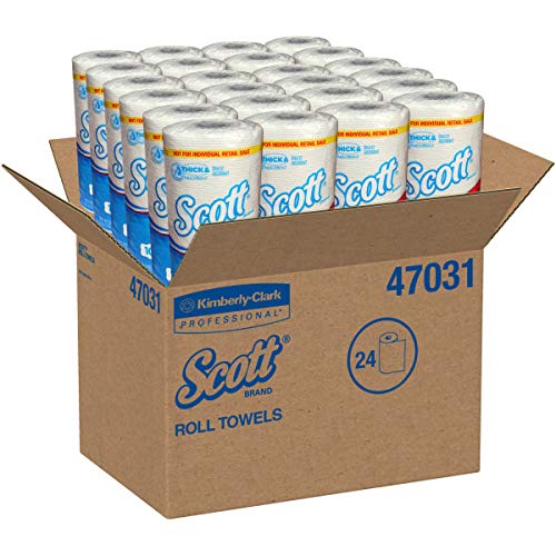 Scott® Choose-A-Sheet® 1-Ply Paper Towels, 102 Sheets Per Roll, 24 Rolls Bulk Pack - Ideal for Home, Office & Commercial Use - Quick Absorbency for Spills & Cleaning Tasks