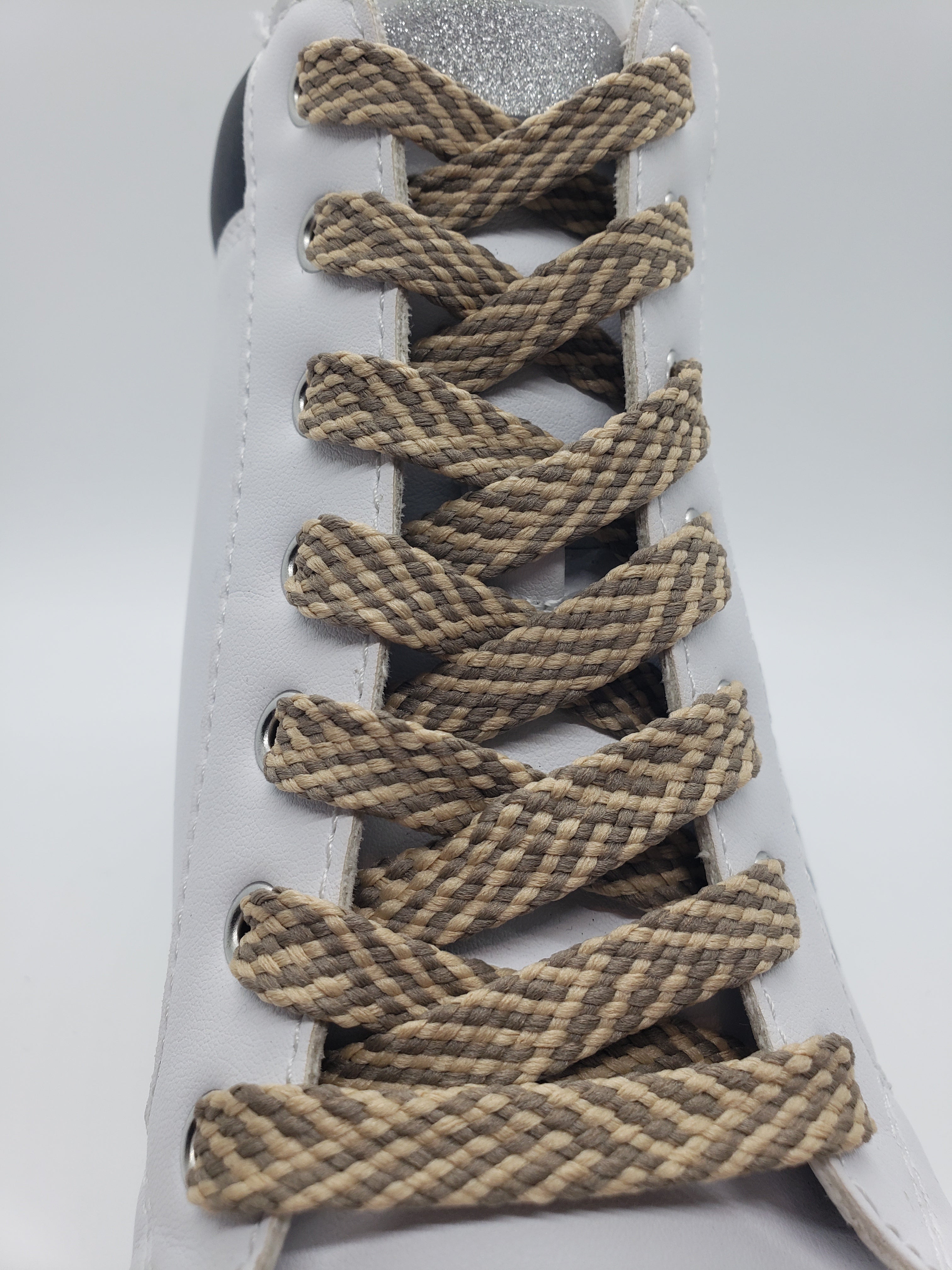 Premium Flat Herringbone Shoelaces - Tan & Sorrel Colors | Durable & Stylish Replacement Laces for Sneakers, Boots & Casual Shoes | Perfect for Everyday Wear, Hiking & Outdoor Activities
