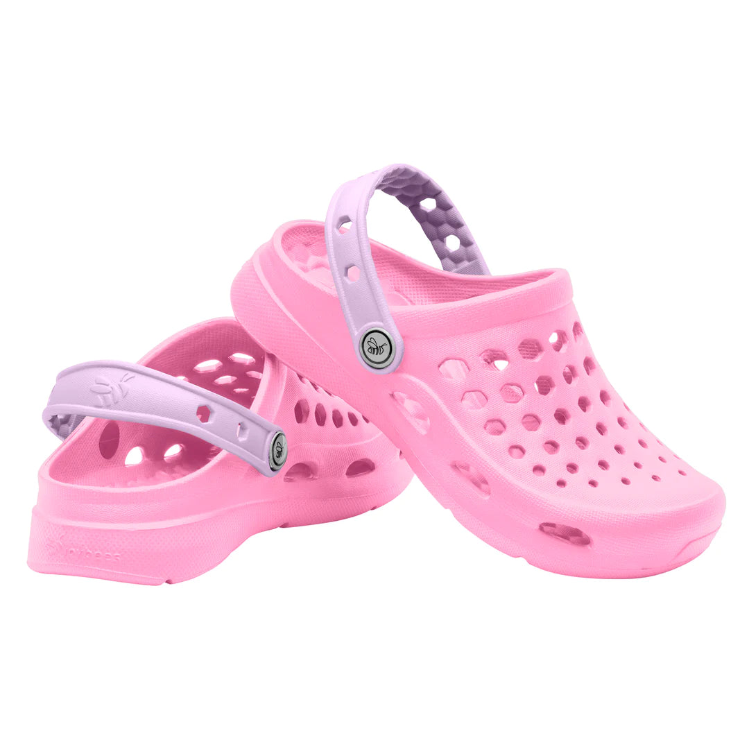 Joybees Soft Pink & Lavender Kids' Active Clogs - Comfortable & Lightweight Water Shoes for Girls, Perfect for Beach, Pool, Playground & Outdoor Activities