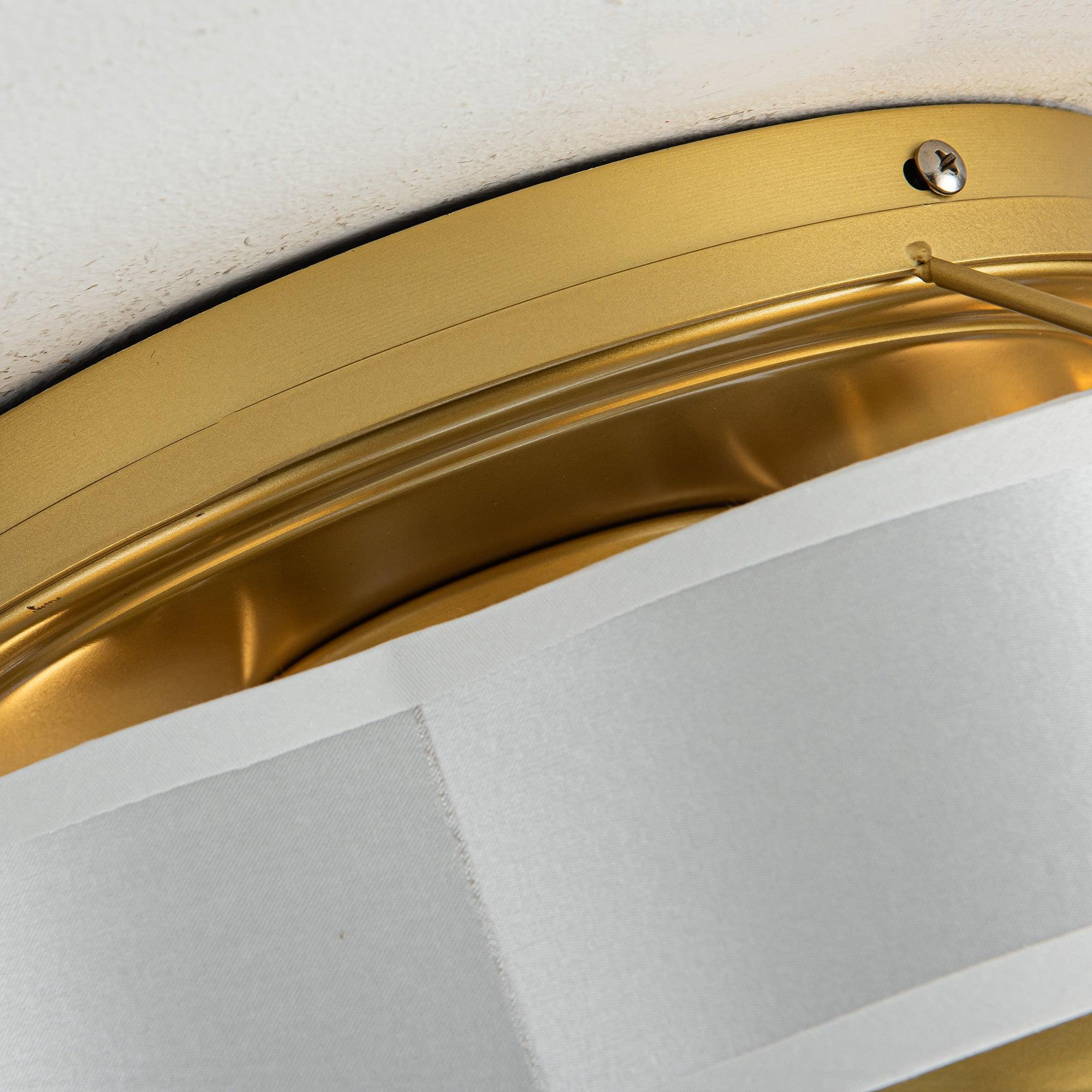 13 Inch Gold Flush Mount Ceiling Fan with LED Light and Remote Control - Modern Low Profile Design for Bedroom, Living Room, and Office Spaces