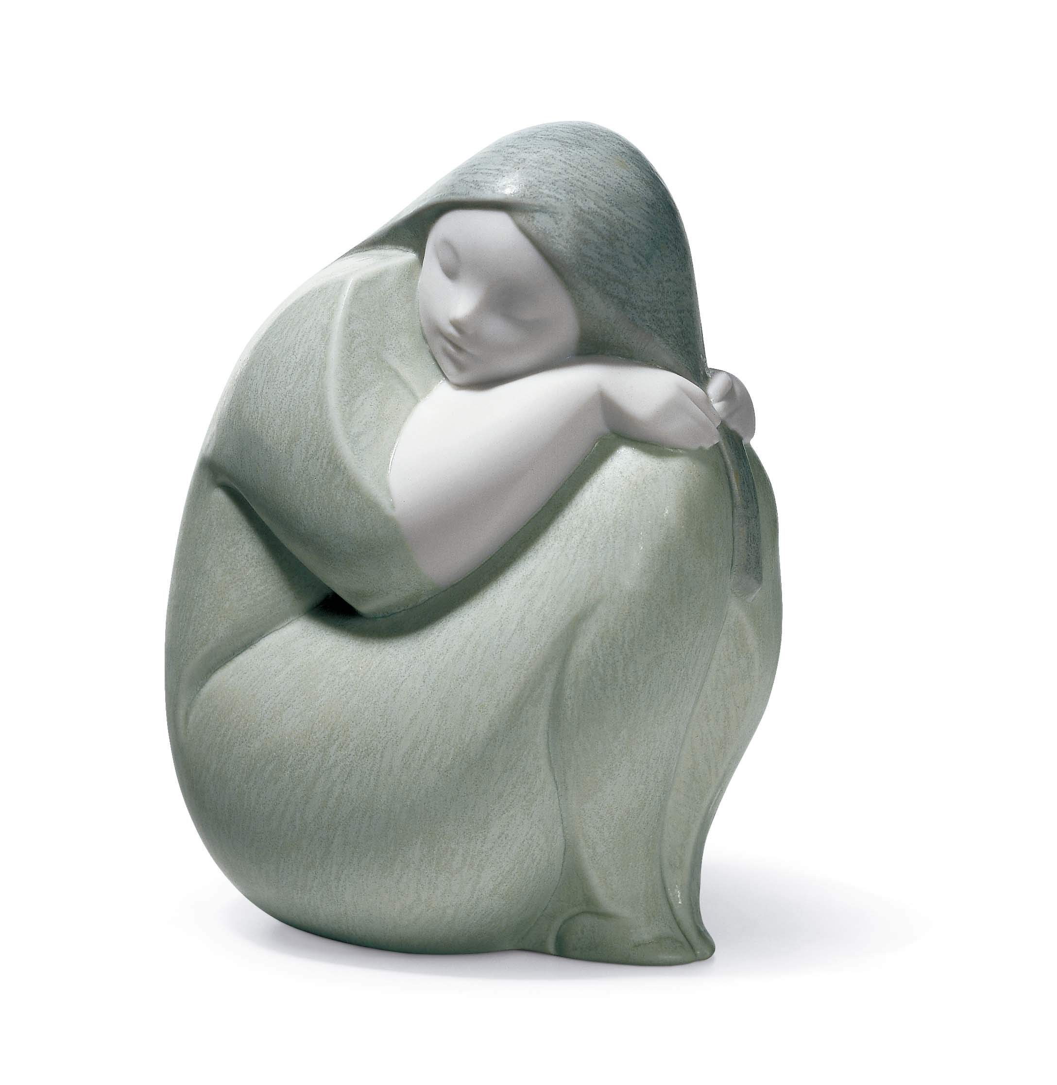 LLADRÓ Moon Girl Porcelain Figurine - Elegant Collectible Home Decor for Living Room, Bedroom & Office Display