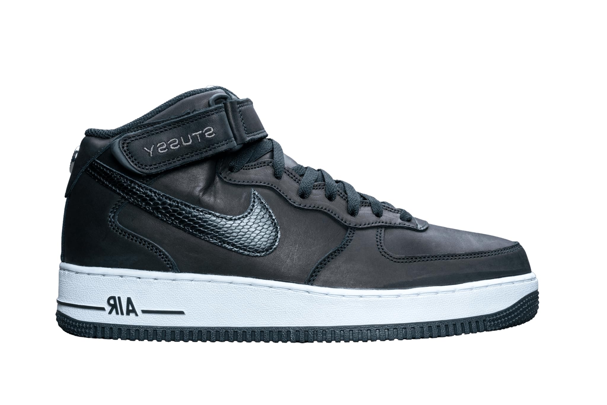 Nike Air Force 1 Mid Stussy Collaboration - Black Men's Sneakers Size 5 | Streetwear Fashion, Casual Wear & Basketball Shoes for Everyday Style
