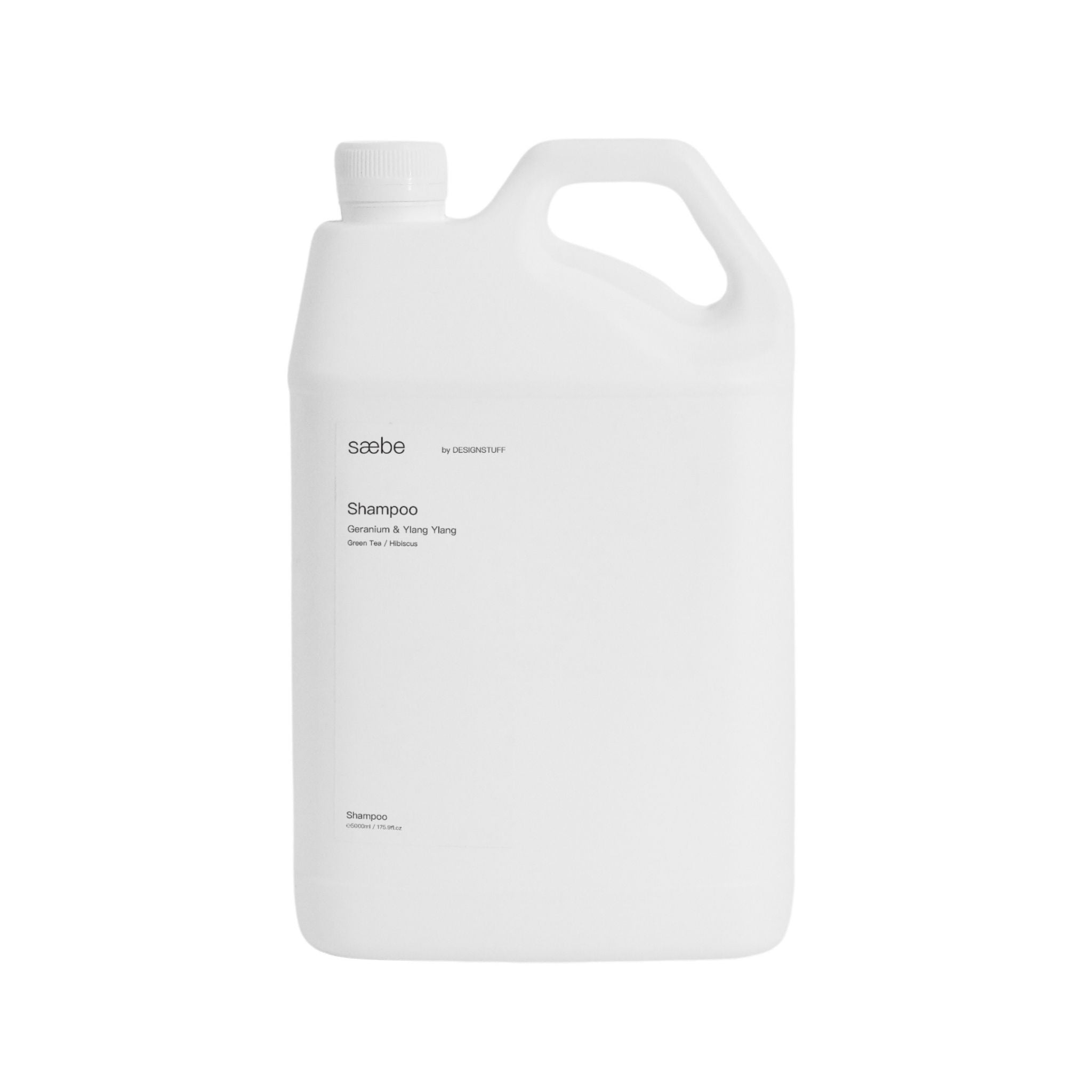 DESIGNSTUFF Saebe Shampoo Refill - Geranium & Ylang Ylang Scent, 5 Liter Bulk Refill for Salons & Spas | Hydrating & Nourishing Hair Care Solution for Daily Use