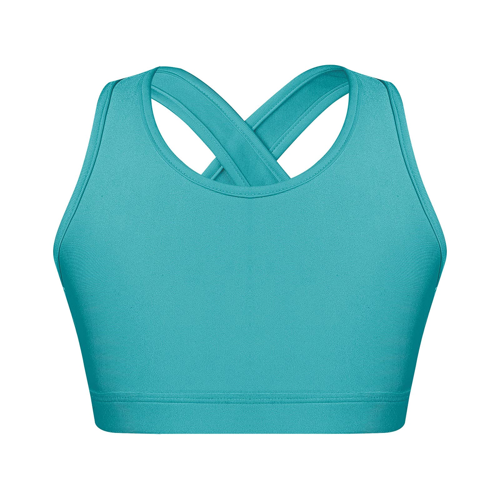 MSemis Big Girls Criss Cross Back Sports Bra - High Support Gymnastics Dance Workout Training Crop Top Tank for Teens, Cheerleading, Yoga & Activewear