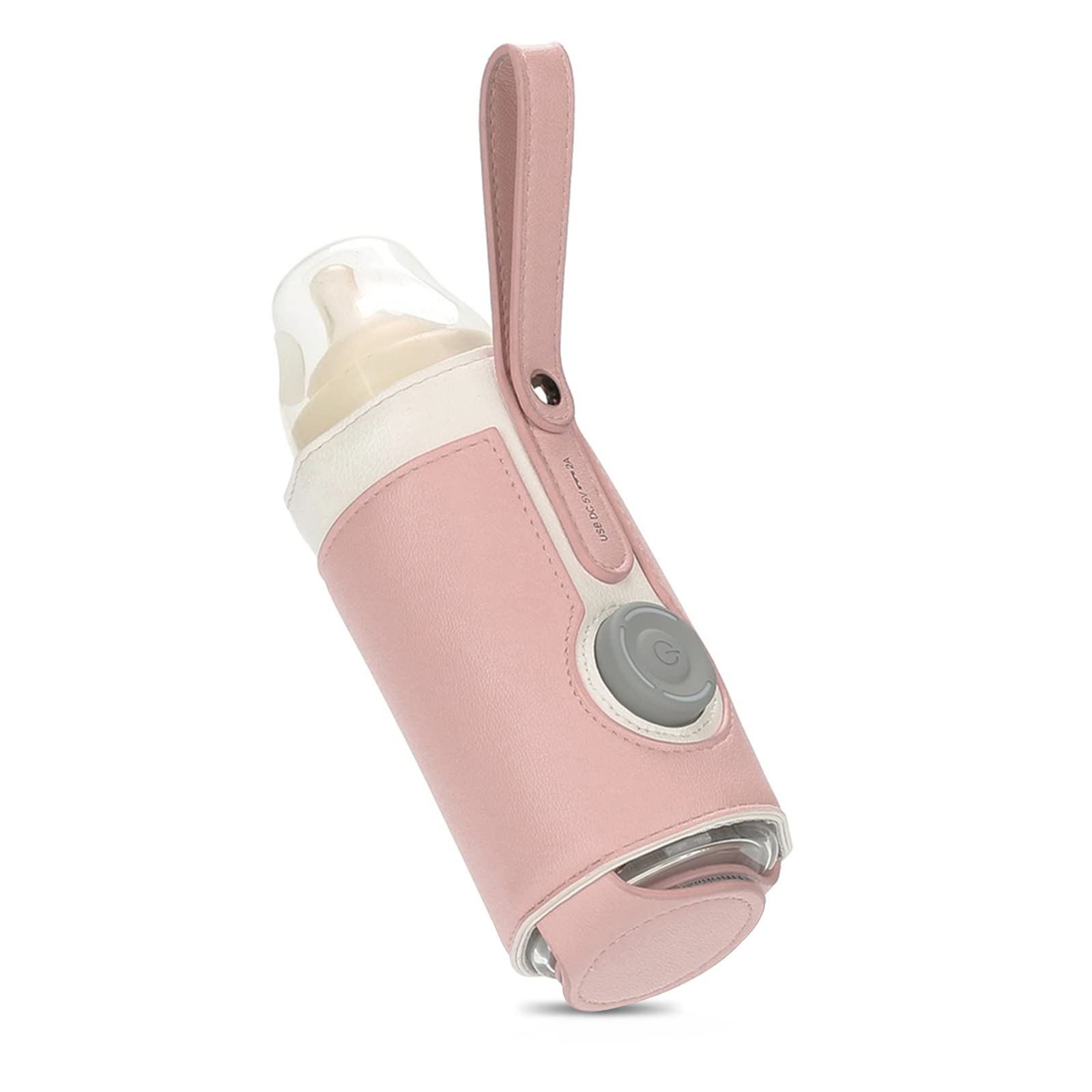 Portable USB Baby Bottle Warmer Bag - 3-Temperature Adjustable Milk Heater & Insulated Travel Thermostat for On-the-Go Parents (Pink) | Perfect for Car Trips, Air Travel & Outdoor Feeding