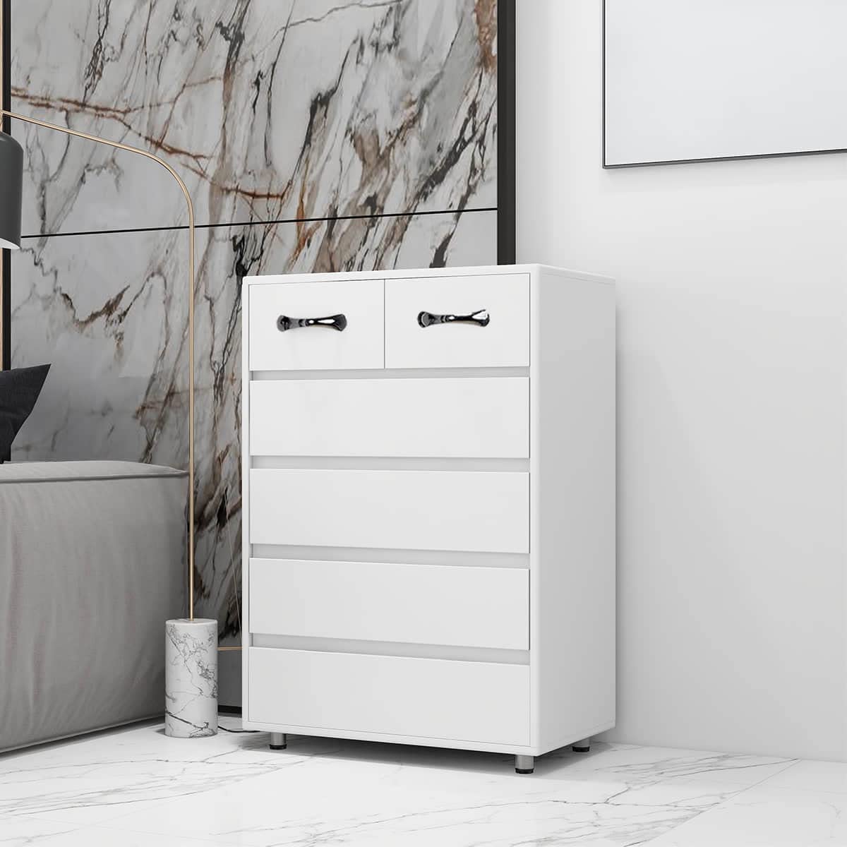 6-Drawer Wooden Storage Cabinet - Organizer for Bedroom, Living Room & Office - Perfect for Clothes, Toys & Home Decor Storage