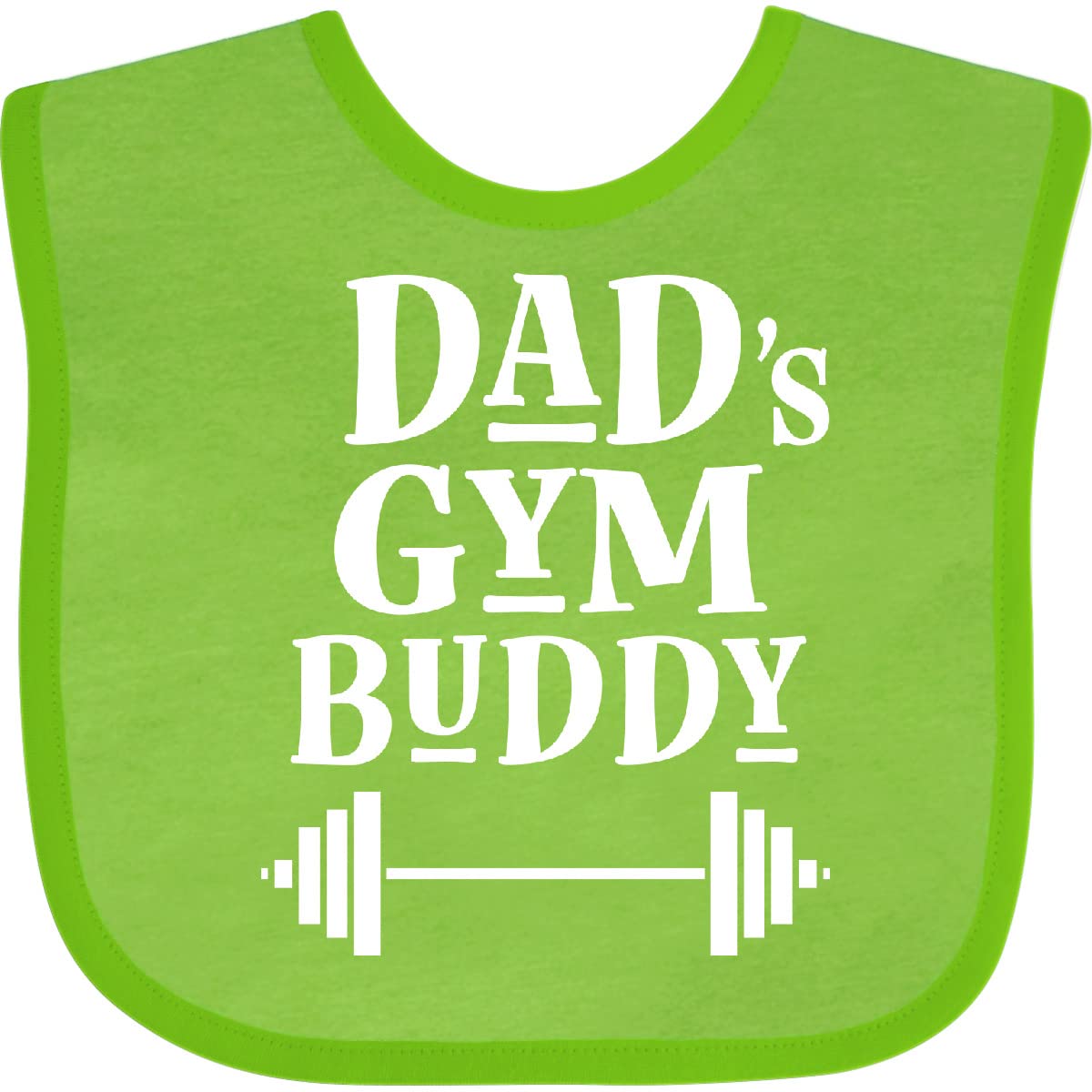 Inktastic Daddy Gym Buddy Workout Fitness Baby Bib - Funny Gym Dad Gift for New Fathers, Soft Cotton Drool Bib for Infants & Toddlers - Perfect for Workout Sessions, Father's Day & New Dad Gifts