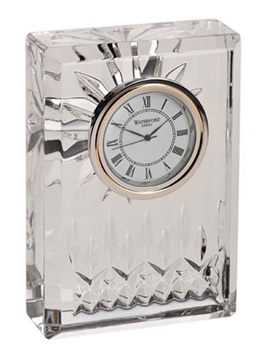 Waterford Lismore 4.5-Inch Clear Crystal Clock - Elegant Home Decor for Living Room, Office & Gift Giving