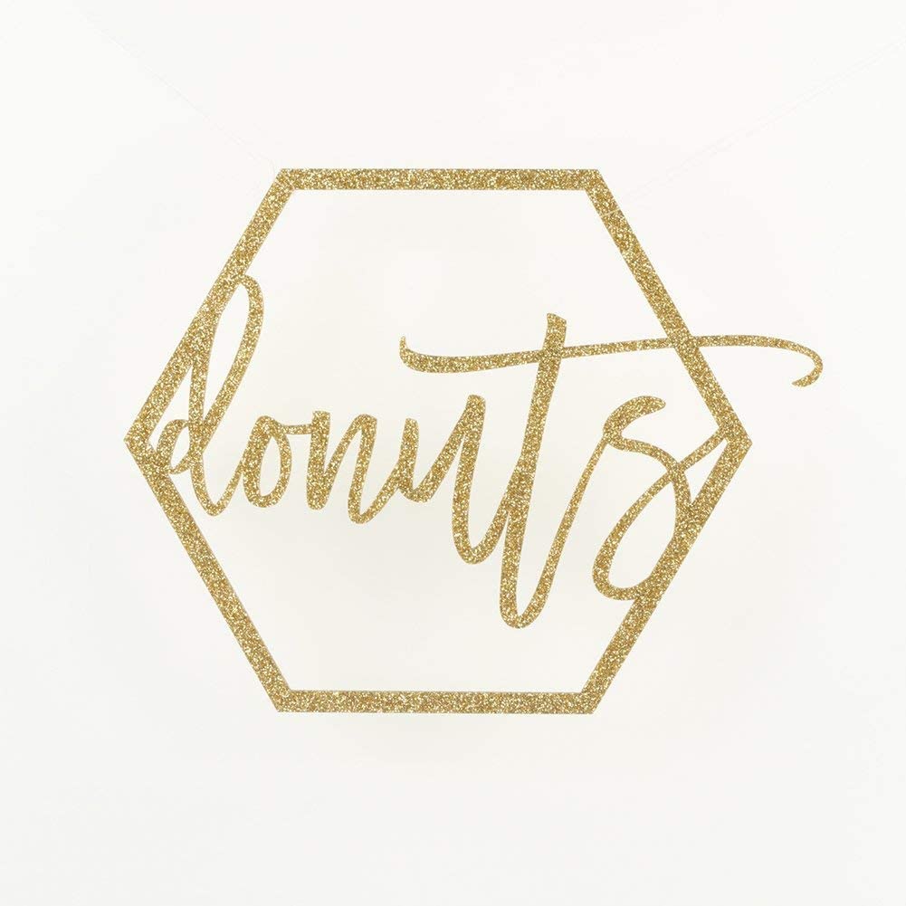Koyal Wholesale Gold Glitter Party Sign - Donut Bar Sign for Weddings, Birthday Parties & Events - Elegant Gold Wedding Display Banner for Dessert Tables & Photo Backdrops