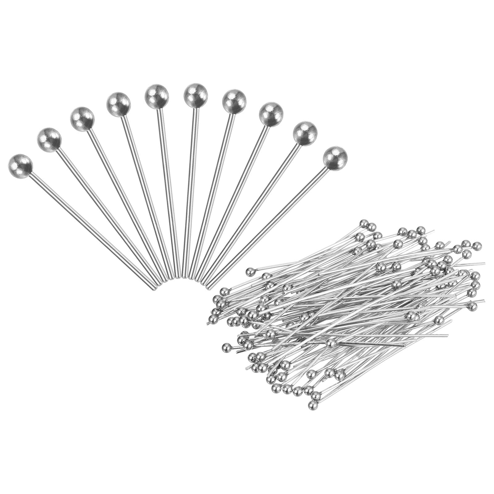 Patikil 200pcs Silver Plated Ball Head Pins - 24 Gauge 16mm Wire Head Pins for DIY Jewelry Making, Necklaces, Bracelets, Earrings - Perfect for Beading, Craft Projects & Gift Making