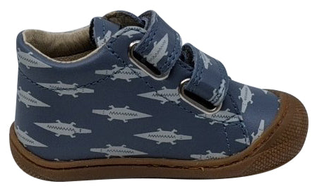 Naturino Girls Cocoon VL Crocodile Sneakers - Light Blue/Latte | Comfortable Kids Shoes for School, Play & Everyday Wear