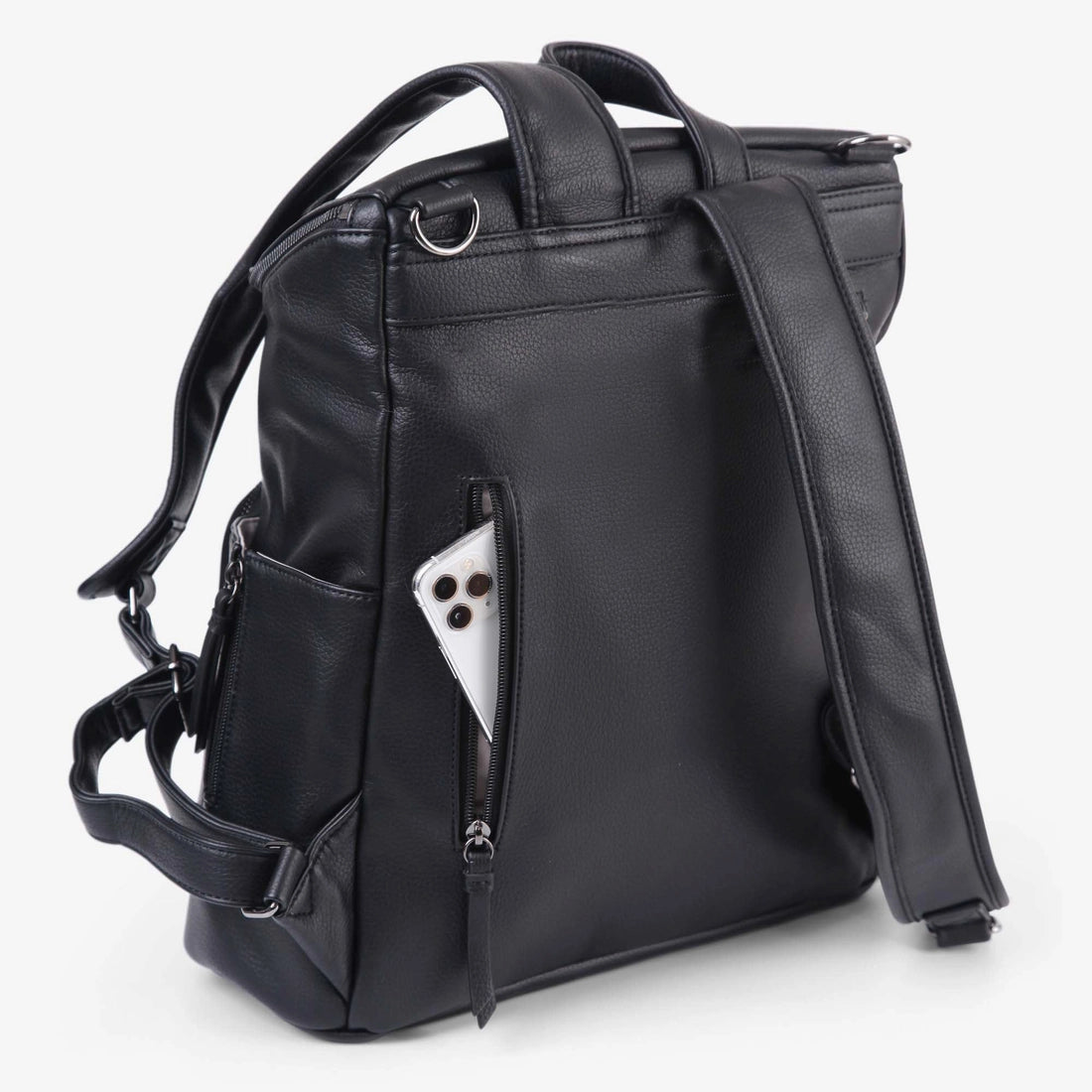 Vanchi Vegan Frankie Everyday Backpack - Lightweight Durable Laptop Backpack for Work & Travel, Water-Resistant Black Daypack - Perfect for Commuting, School & Outdoor Adventures