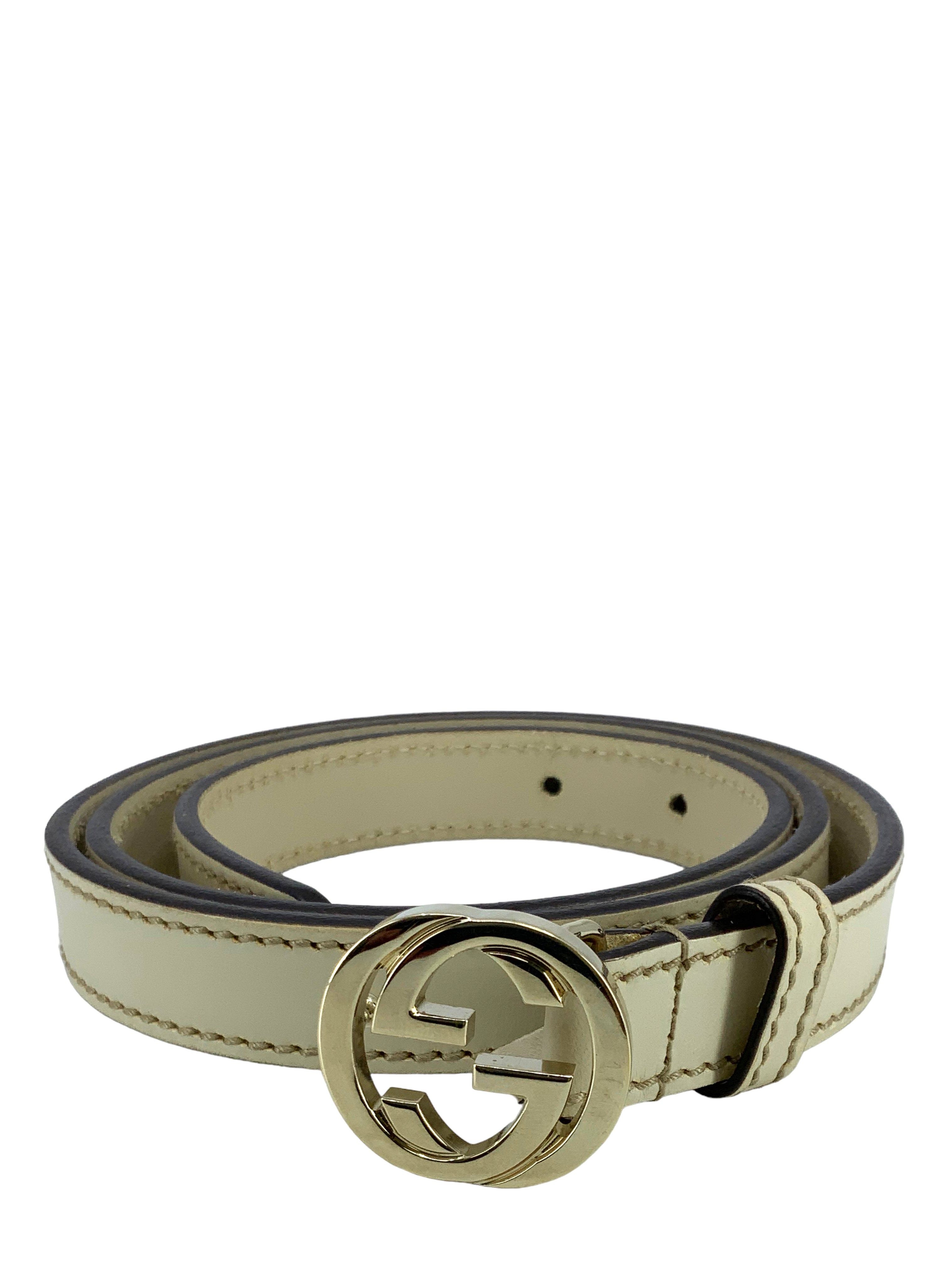 Gucci GG Logo Leather Belt for Men & Women - Size 80 (32
