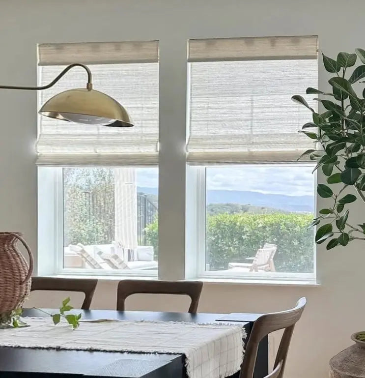Natural Ramie Bamboo Woven Window Shade - Eco-Friendly White Wall Decor for Living Room & Bedroom