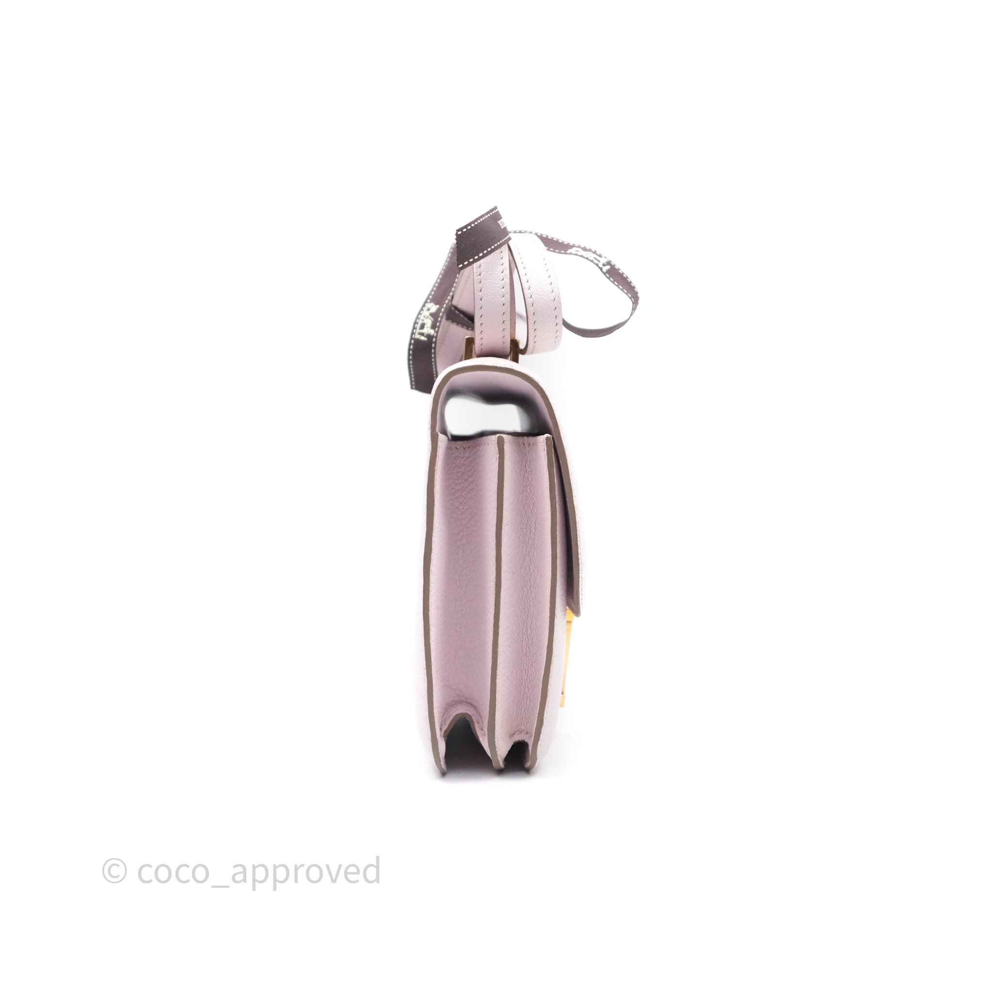 Hermès Constance Mini 18cm Bag in Mauve Pale Chevre Mysore Leather with Rose Gold Hardware - Luxury Crossbody Purse for Women, Perfect for Date Night & Special Occasions