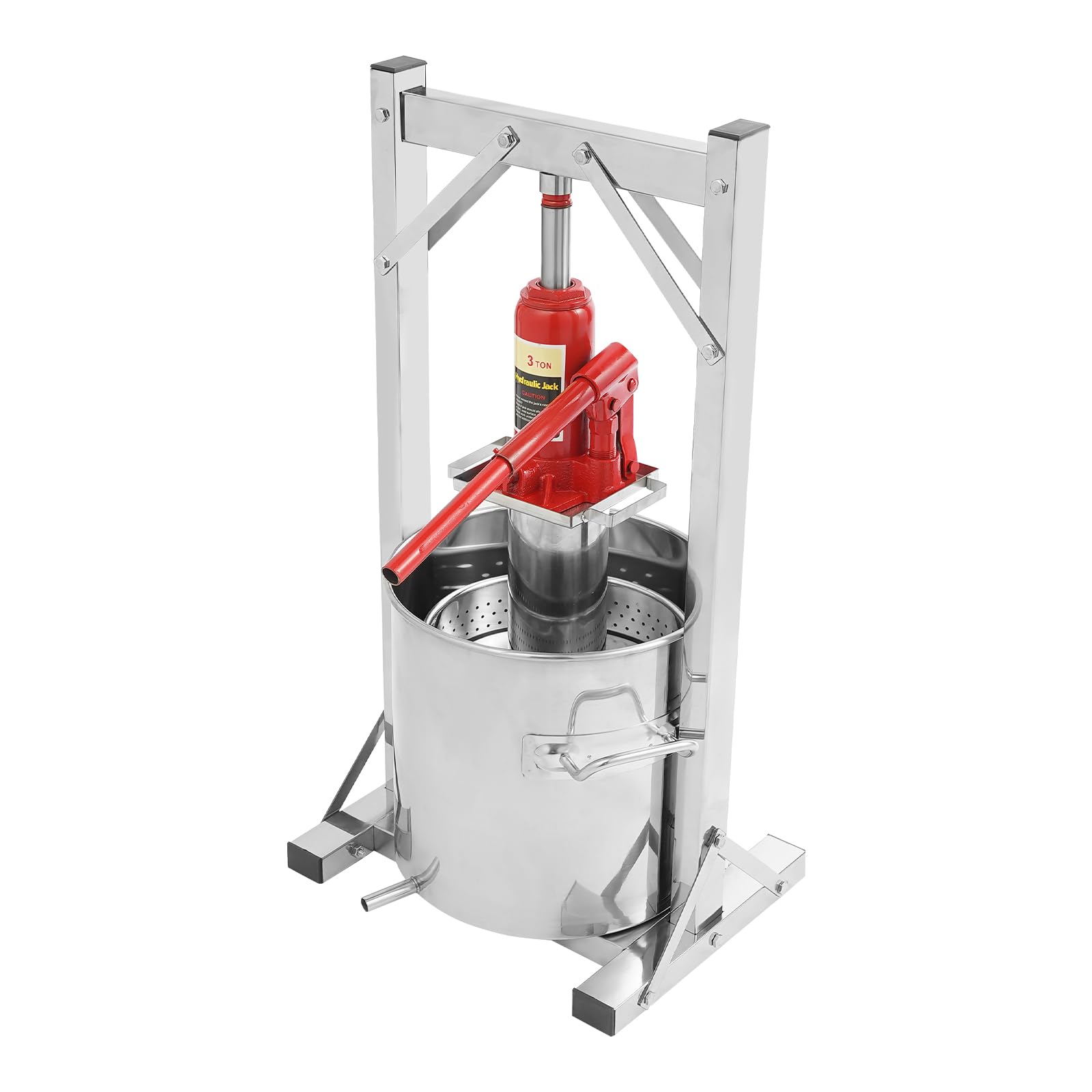 3.2 Gallon Hydraulic Fruit Wine Press - Stainless Steel Cider & Grape Juice Maker with Hydraulic Jack - Perfect for Home Brewing, Apple Cider Making & Winemaking