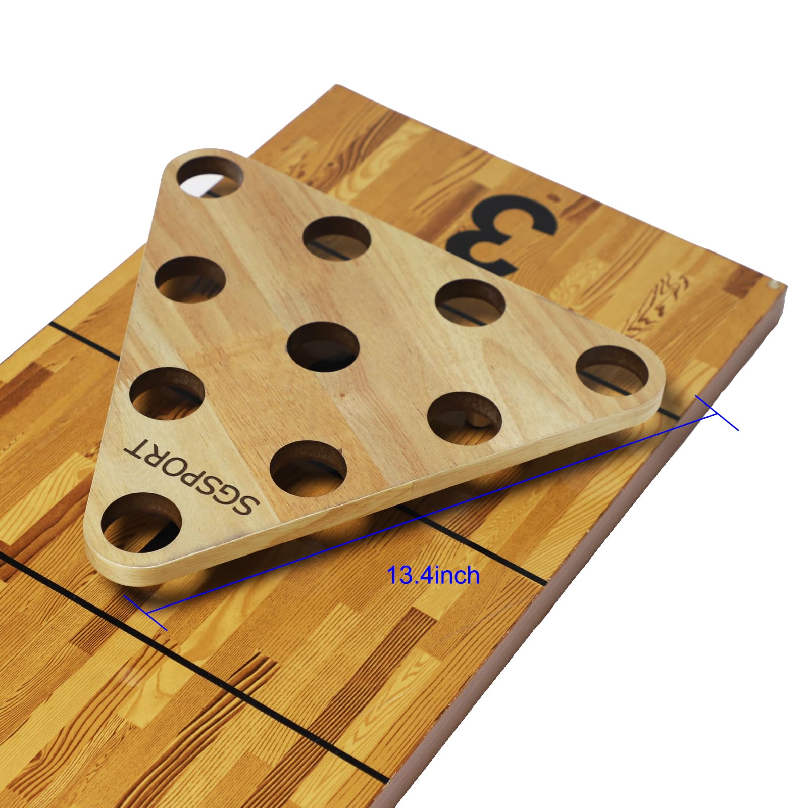 10-Piece Premium Hardwood Shuffleboard Bowling Pin Set with Durable Triangular Pinsetter, Resin Bowling Ball & Carrying Bag - Perfect for Family Game Nights, Bar Entertainment, and Backyard Parties