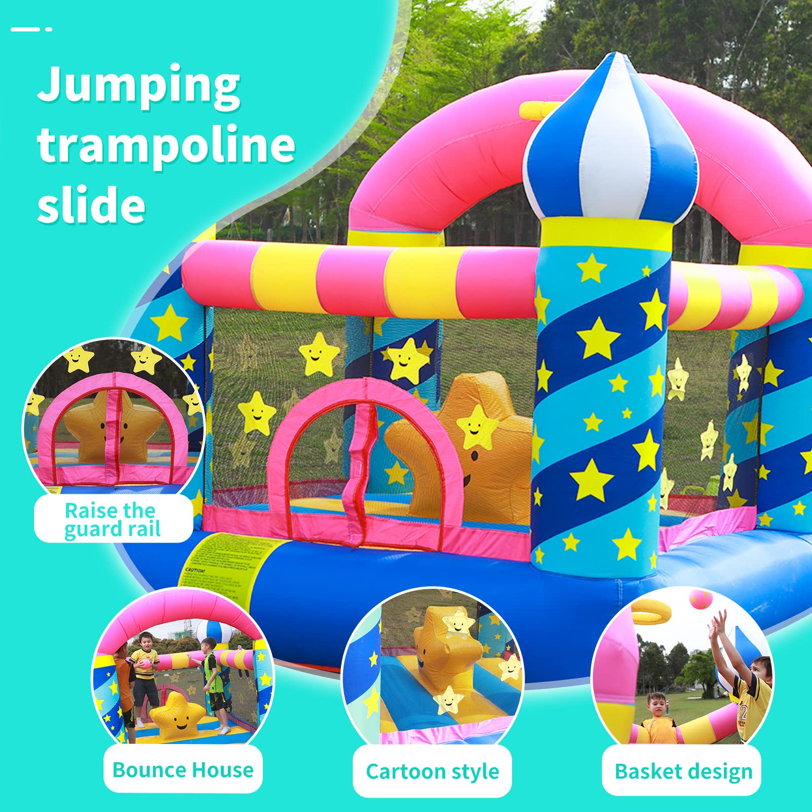 Doctor Dolphin Inflatable Bounce House for Kids - Toddler Play Center with Air Blower Pump - Perfect for Birthday Parties, Backyard Playdates & Indoor Entertainment