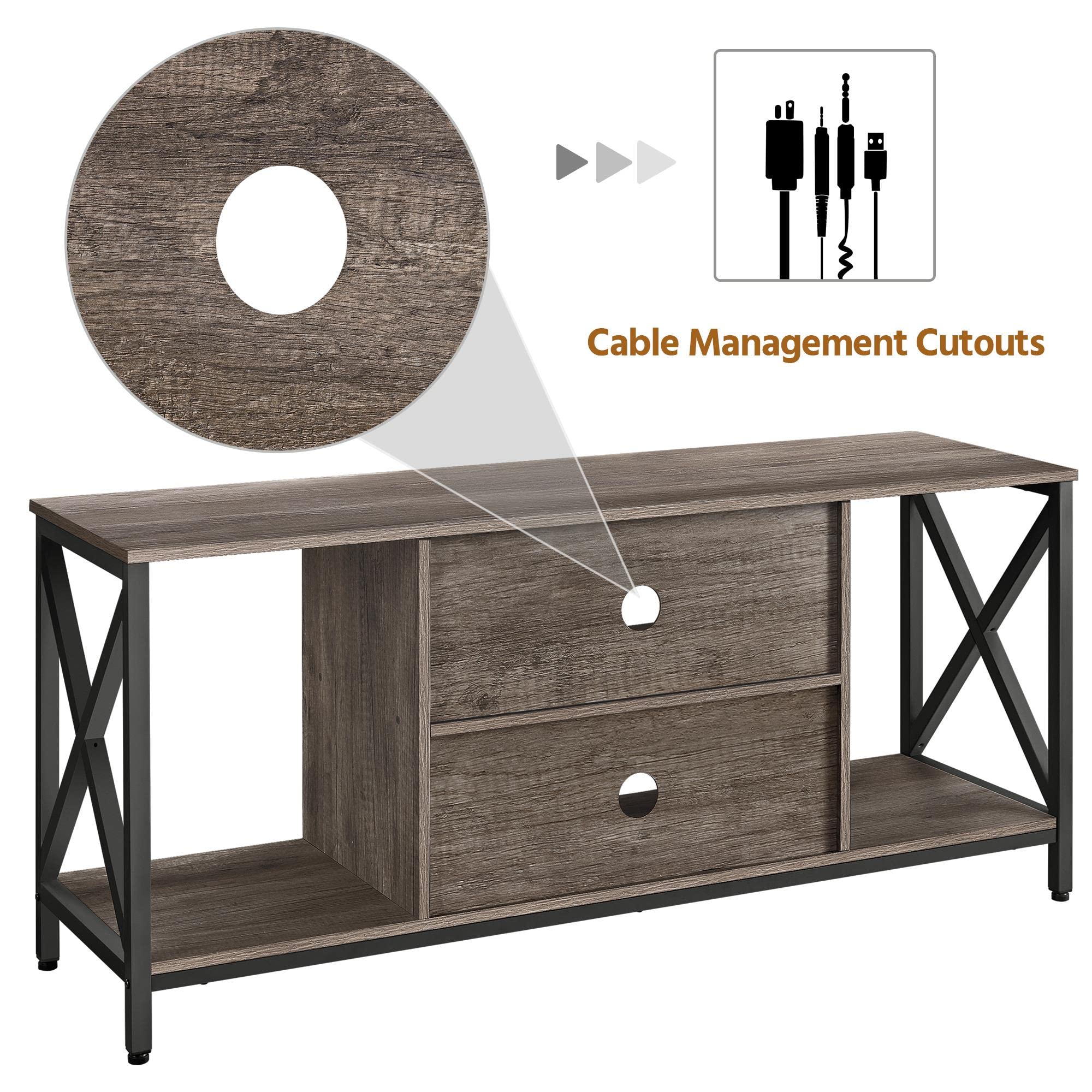 Yaheetech 65 Inch TV Stand with Storage Shelves - Modern Wood TV Console Table for Living Room & Bedroom - Taupe Entertainment Center - Perfect for Organizing Media, Gaming Consoles & Home Decor