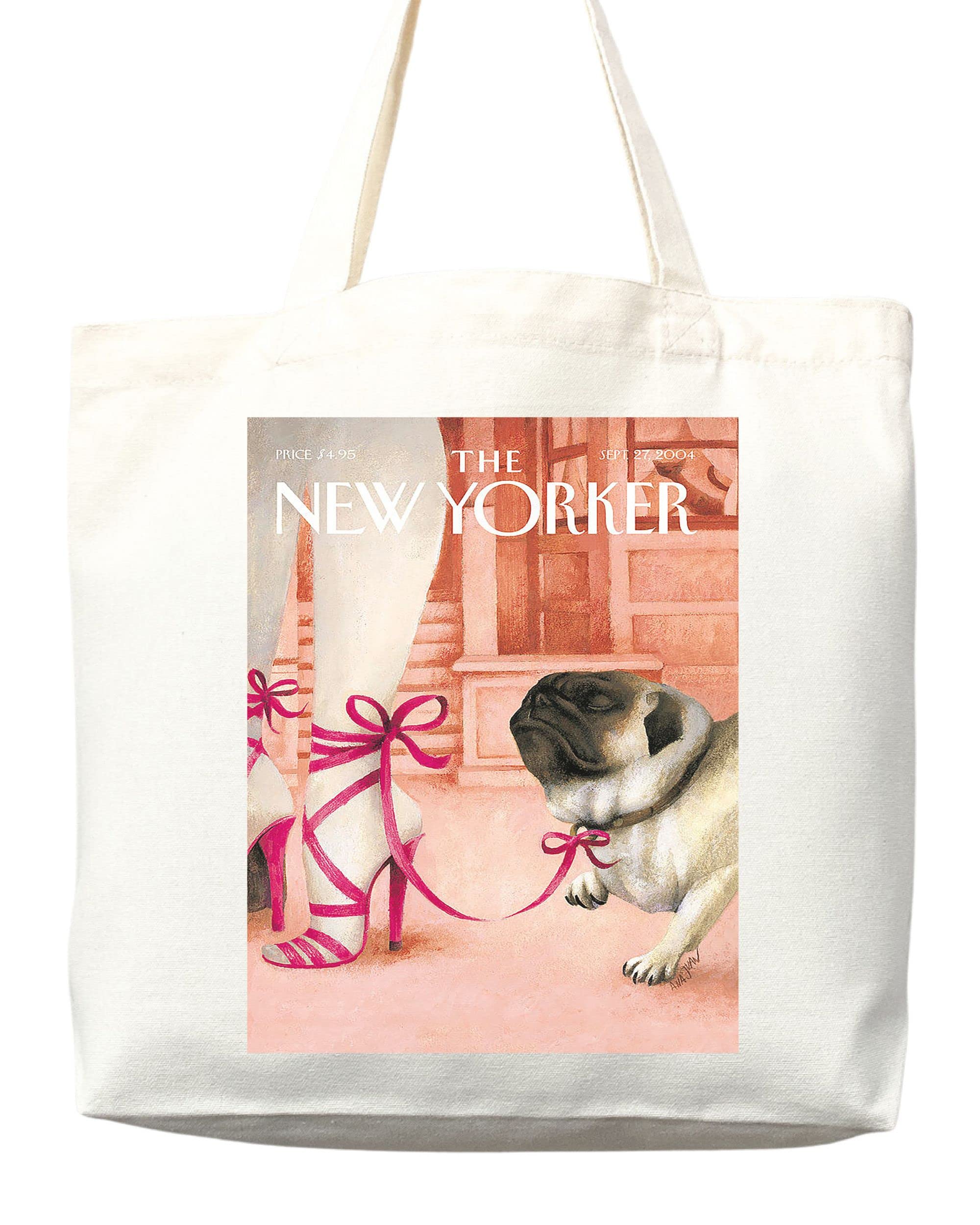 The New Yorker Tote Bag - Stylish Canvas Magazine Tote with Artistic Print, Aesthetic Everyday Carry Bag for Work, Shopping & Travel (Tote Bag Only)