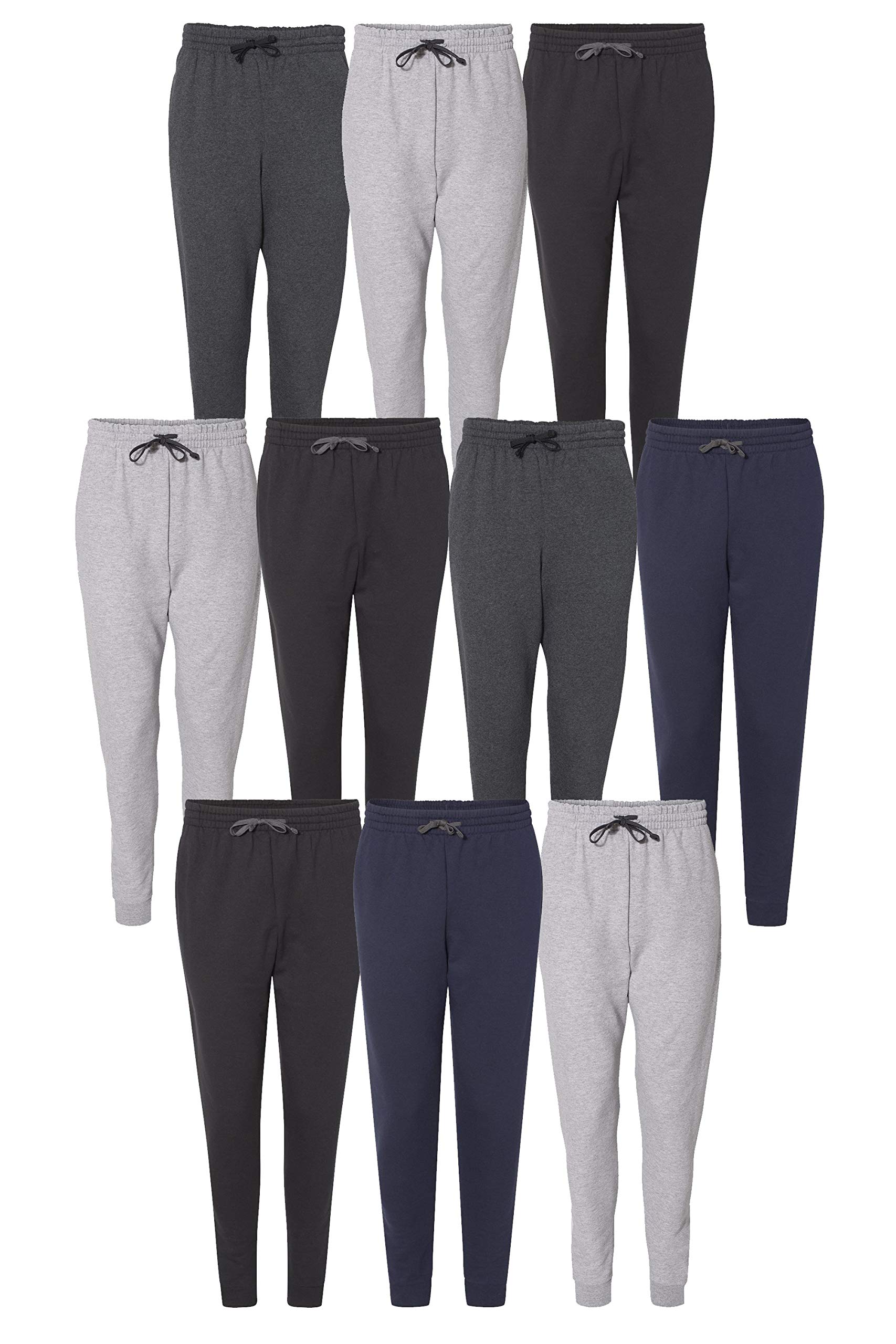 Premium Men's Jogger Sweatpants Multipack (3/6/10 Pack) - Custom Color Assortment | Comfortable Casual & Workout Pants for Gym, Lounge & Everyday Wear
