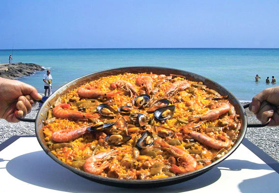 Premium 10-Inch Polished Steel Paella Pan - Authentic Spanish Style for Perfect Paella, Seafood & Rice Dishes - Ideal for Home Cooking, Outdoor BBQs & Camping