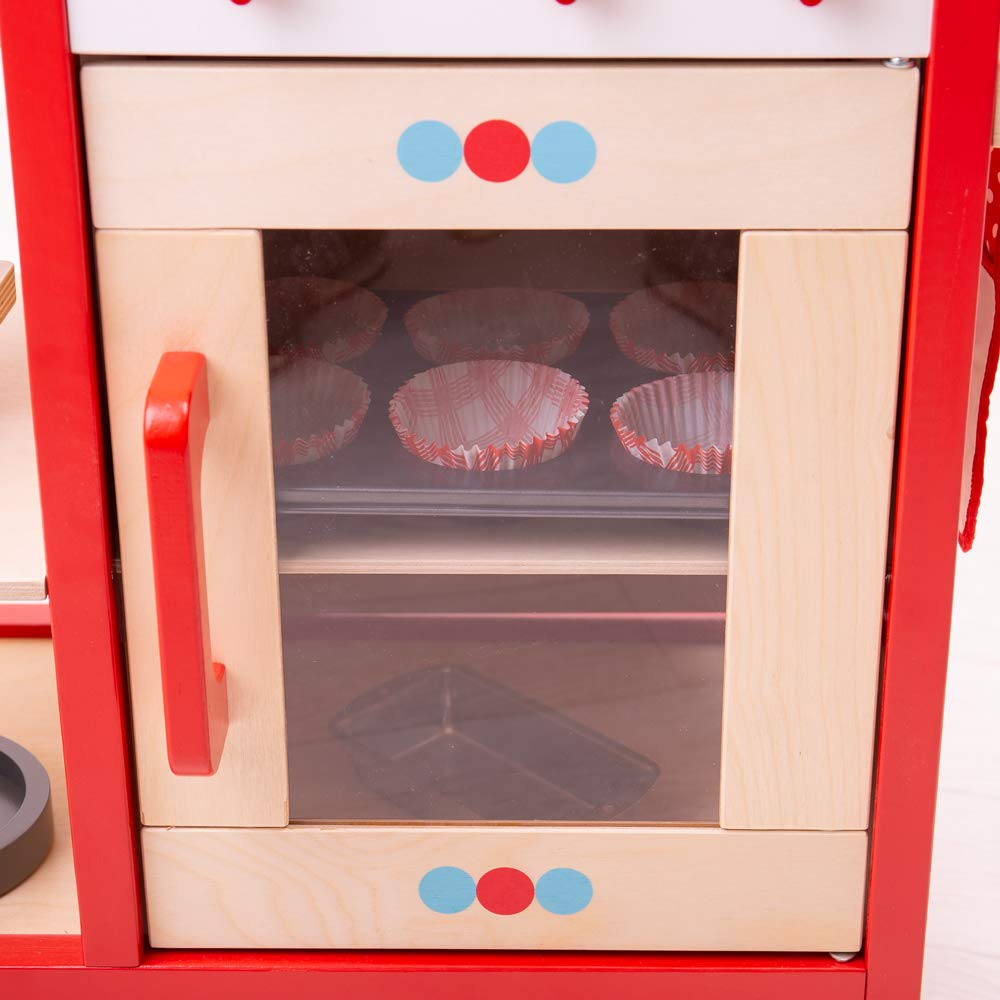 Bigjigs Toys Young Chefs Baking Set for Kids - Pretend Play Kitchen Accessories, Wooden Cake & Cookie Baking Toys | Perfect for Role Play, Birthday Gifts & Early Learning Activities